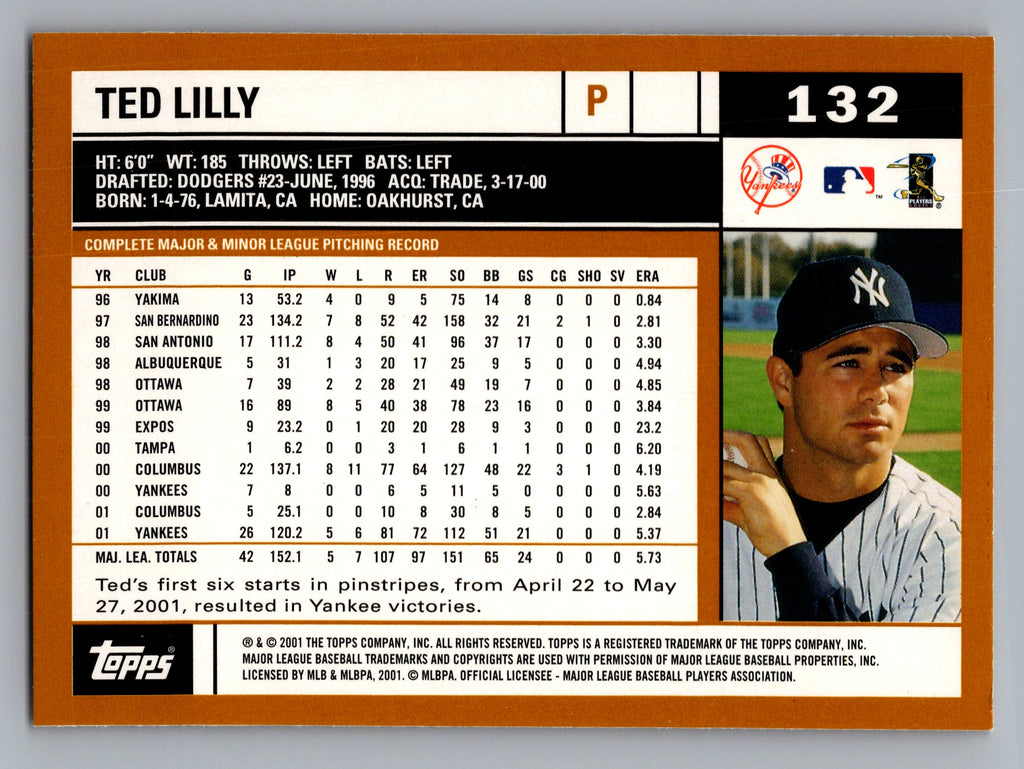 2002 Topps #132 Ted Lilly Home Team Advantage