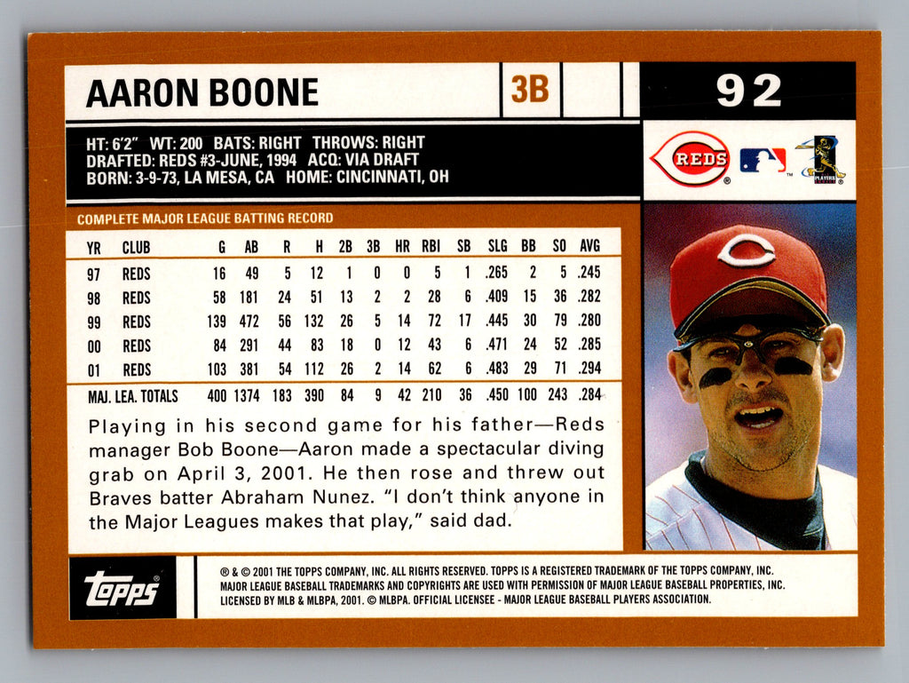 2002 Topps #92 Aaron Boone
