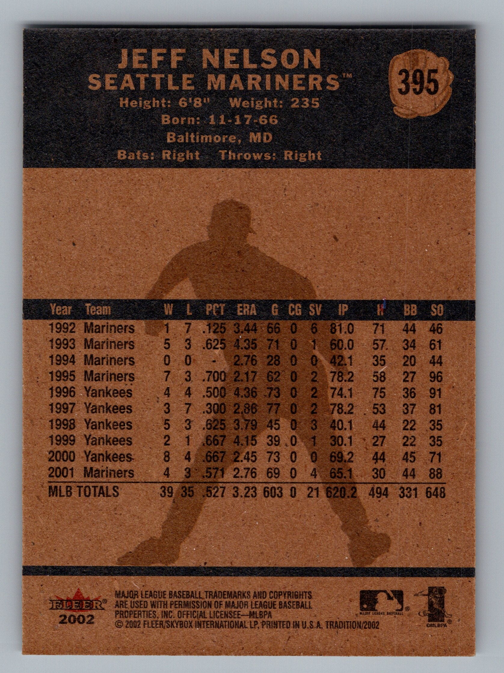 2002 Fleer Tradition #395 Jeff Nelson