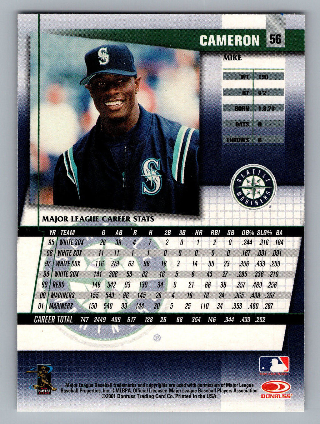 2002 Donruss Fan Club #56 Mike Cameron