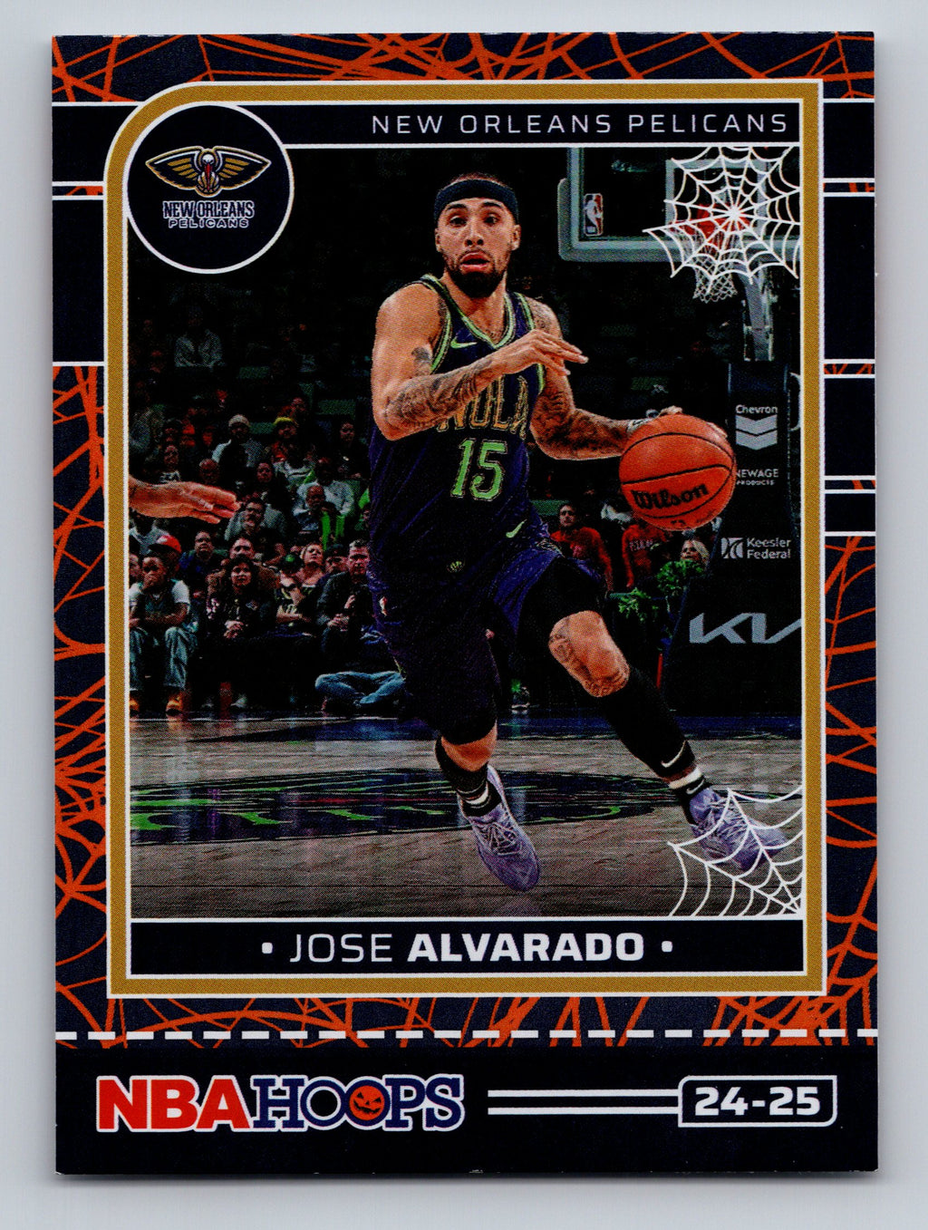 2024-25 Hoops Haunted Hoops #11 Jose Alvarado Holo Webs