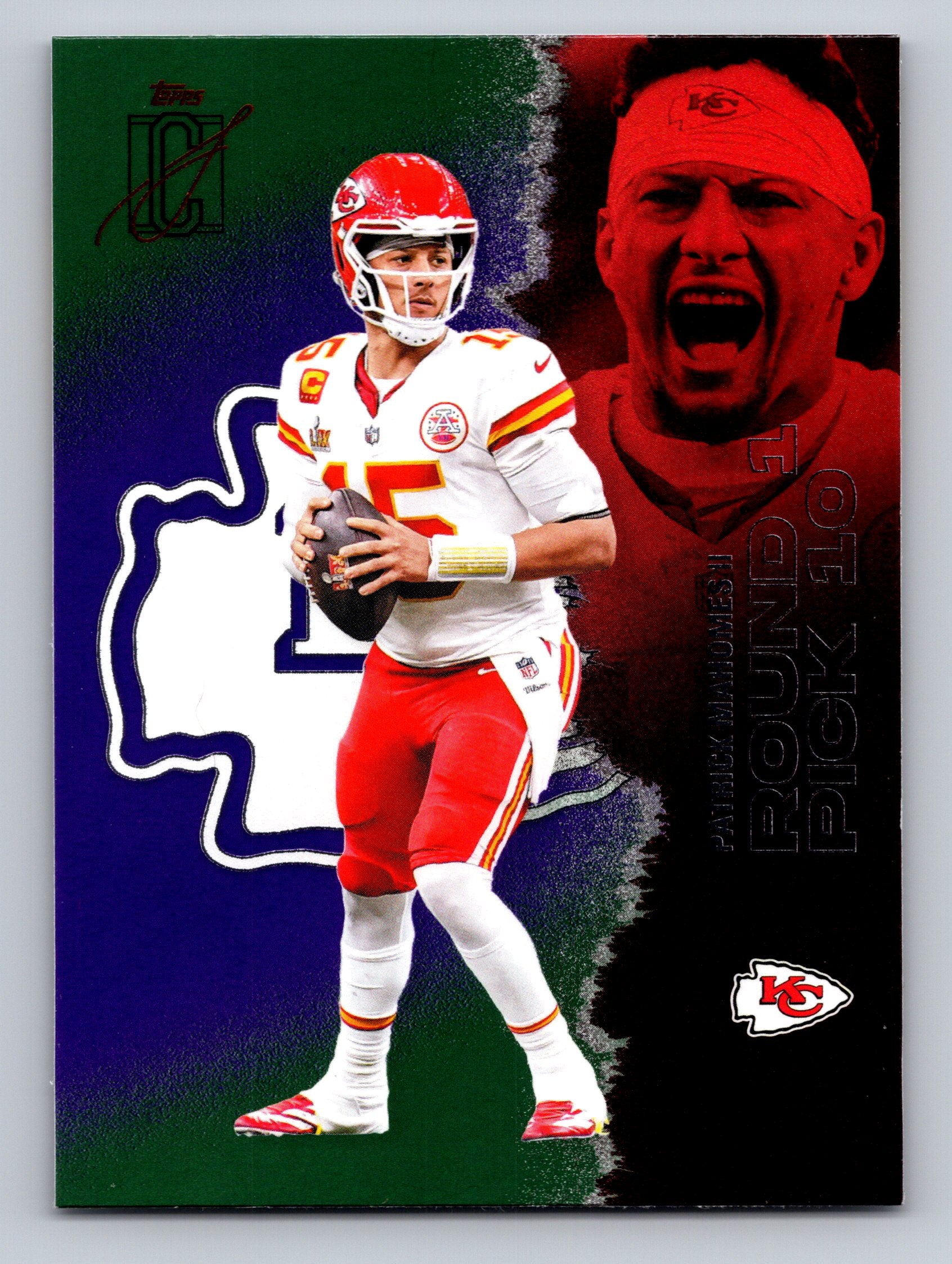 2025 Topps Signature Class #29 Patrick Mahomes II Green & Purple