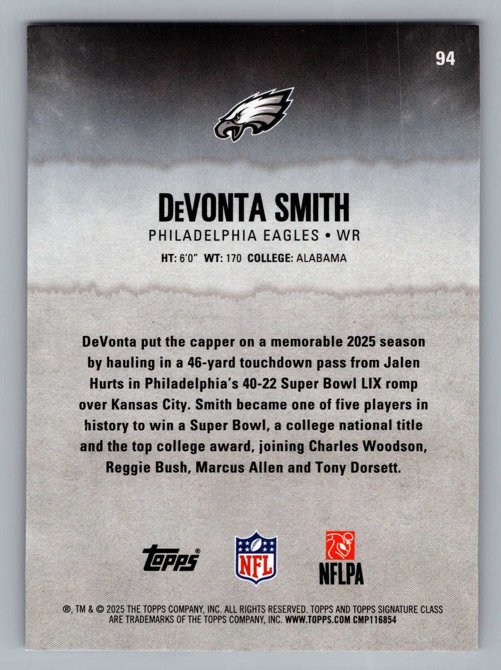 2025 Topps Signature Class #94 DeVonta Smith