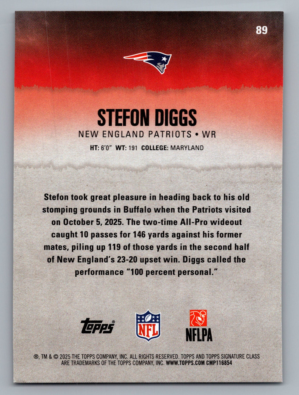 2025 Topps Signature Class #89 Stefon Diggs