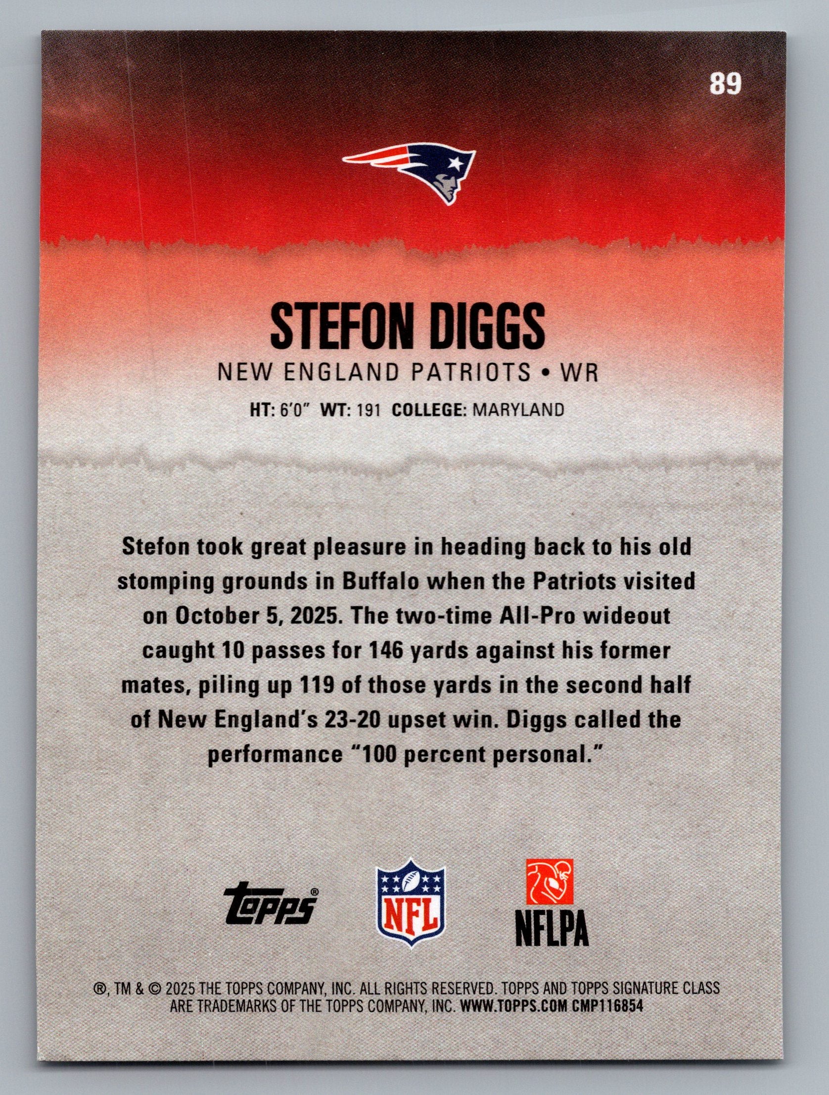 2025 Topps Signature Class #89 Stefon Diggs