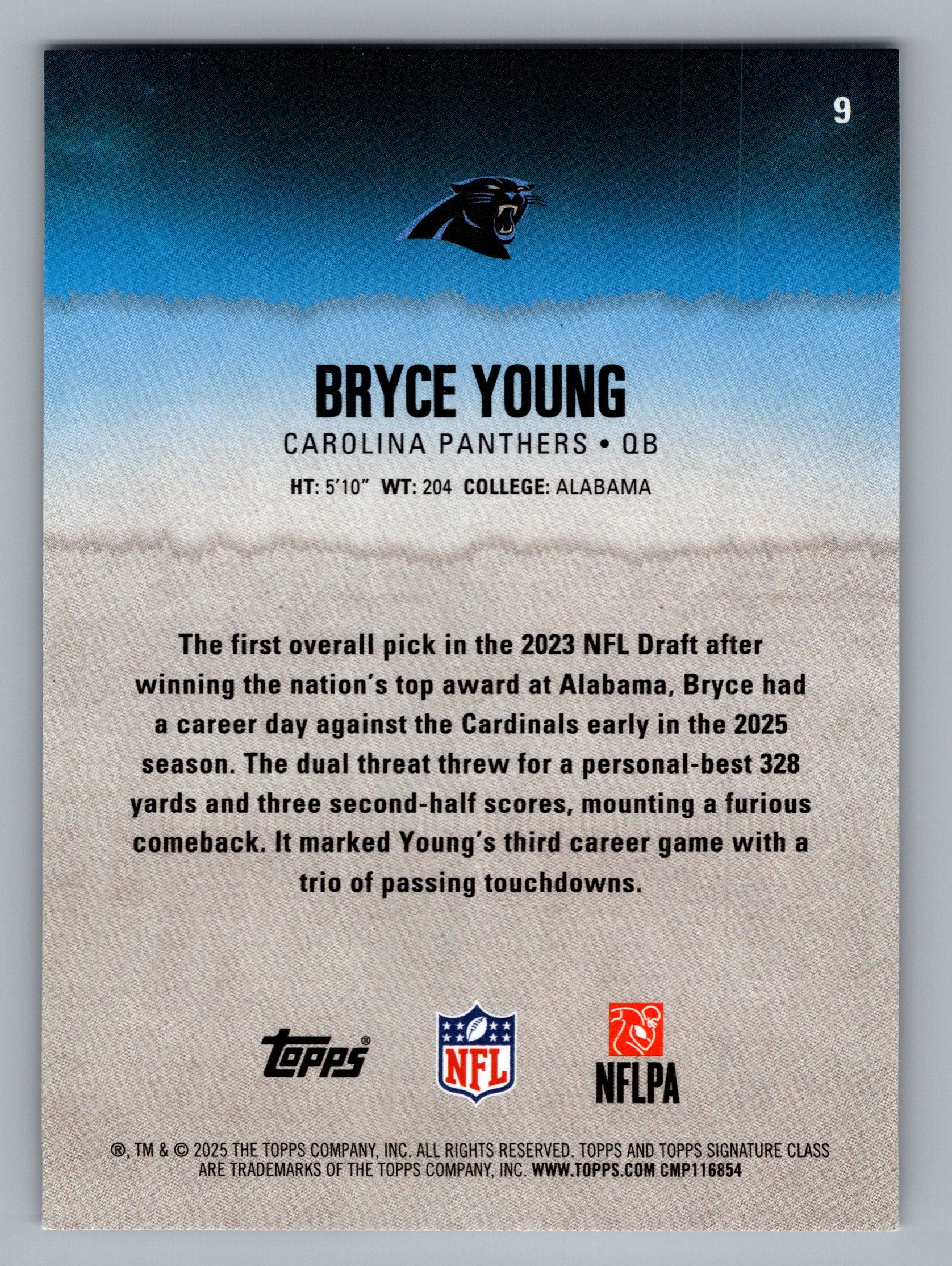 2025 Topps Signature Class #9 Bryce Young