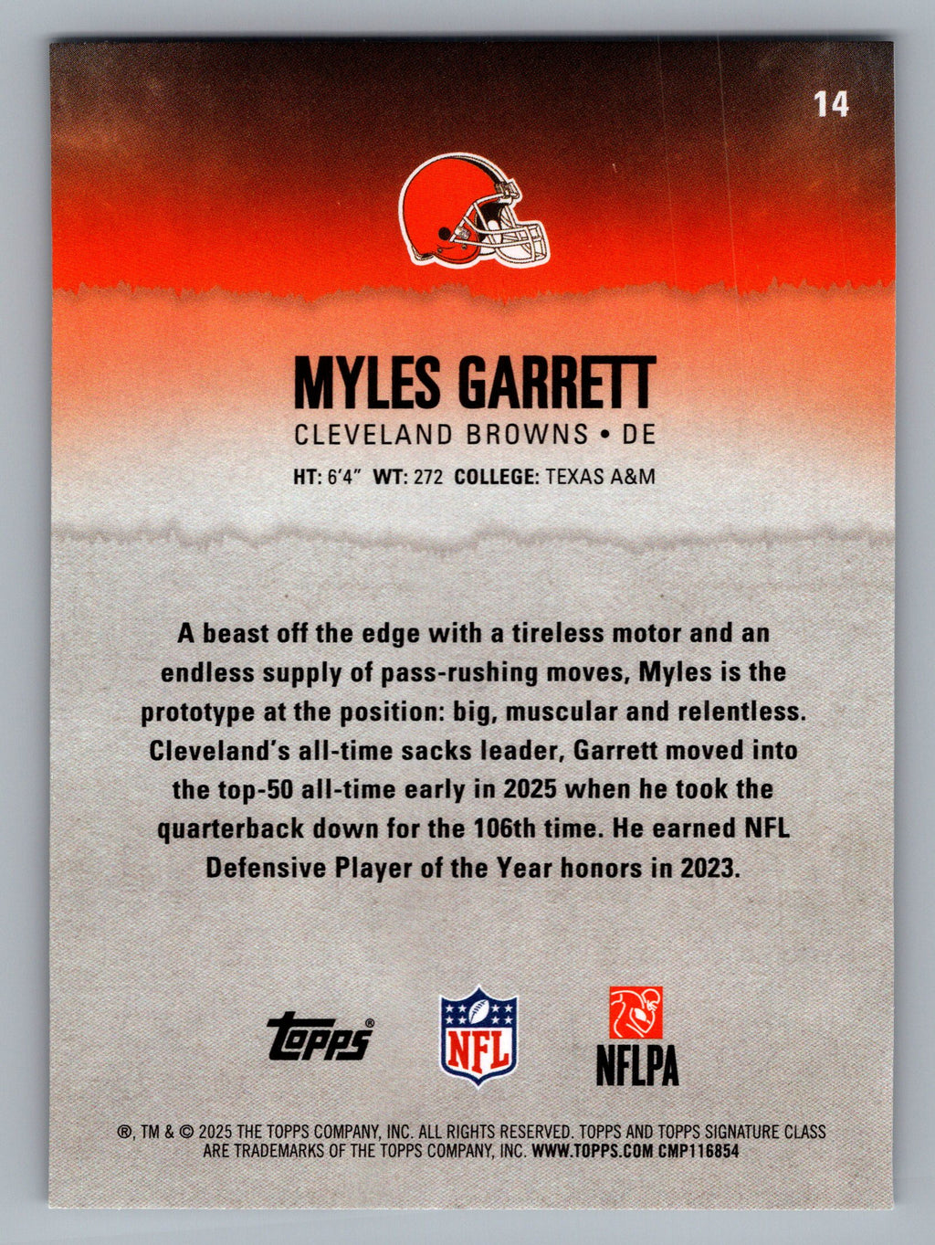 2025 Topps Signature Class #14 Myles Garrett