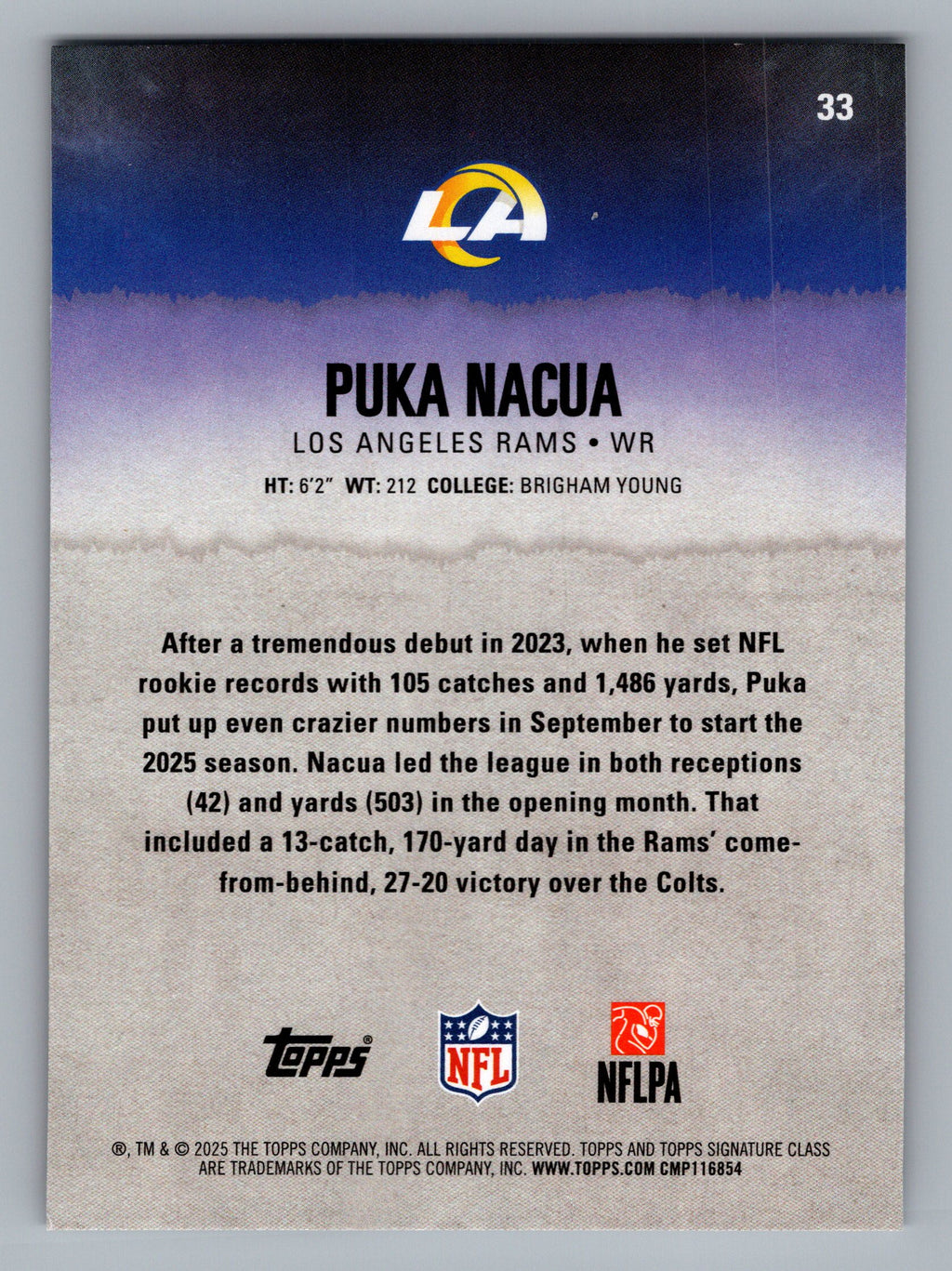2025 Topps Signature Class #33 Puka Nacua