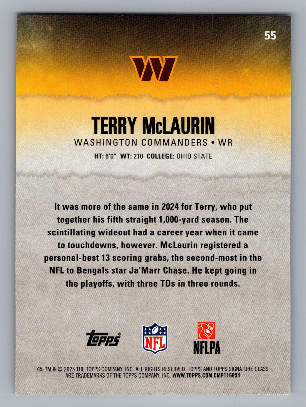 2025 Topps Signature Class #55 Terry McLaurin