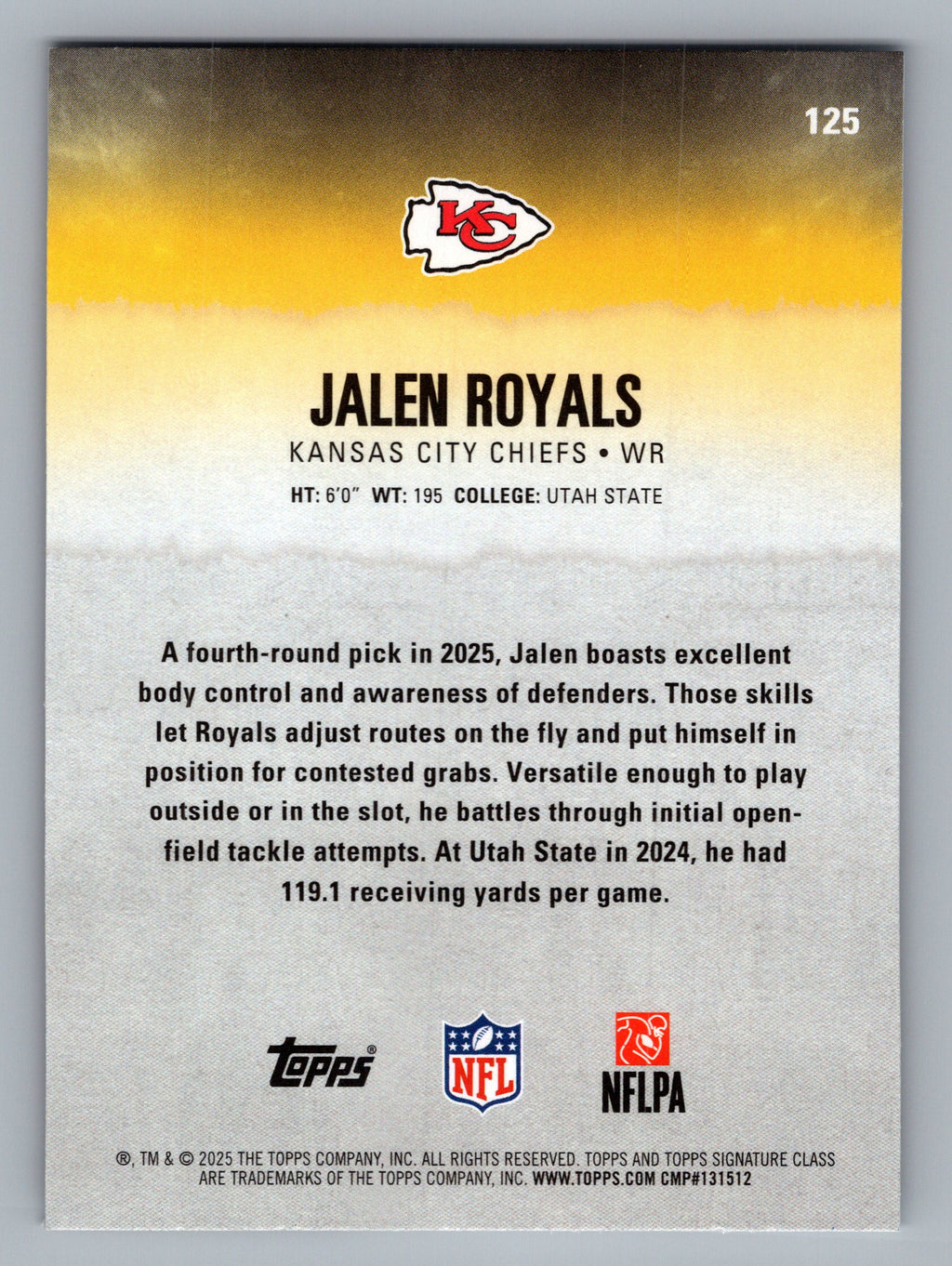 2025 Topps Signature Class #125 Jalen Royals