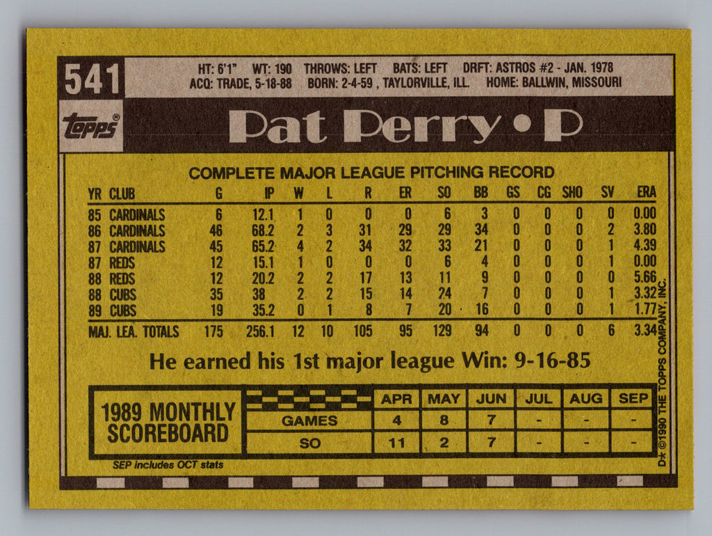 1990 Topps #541 Pat Perry