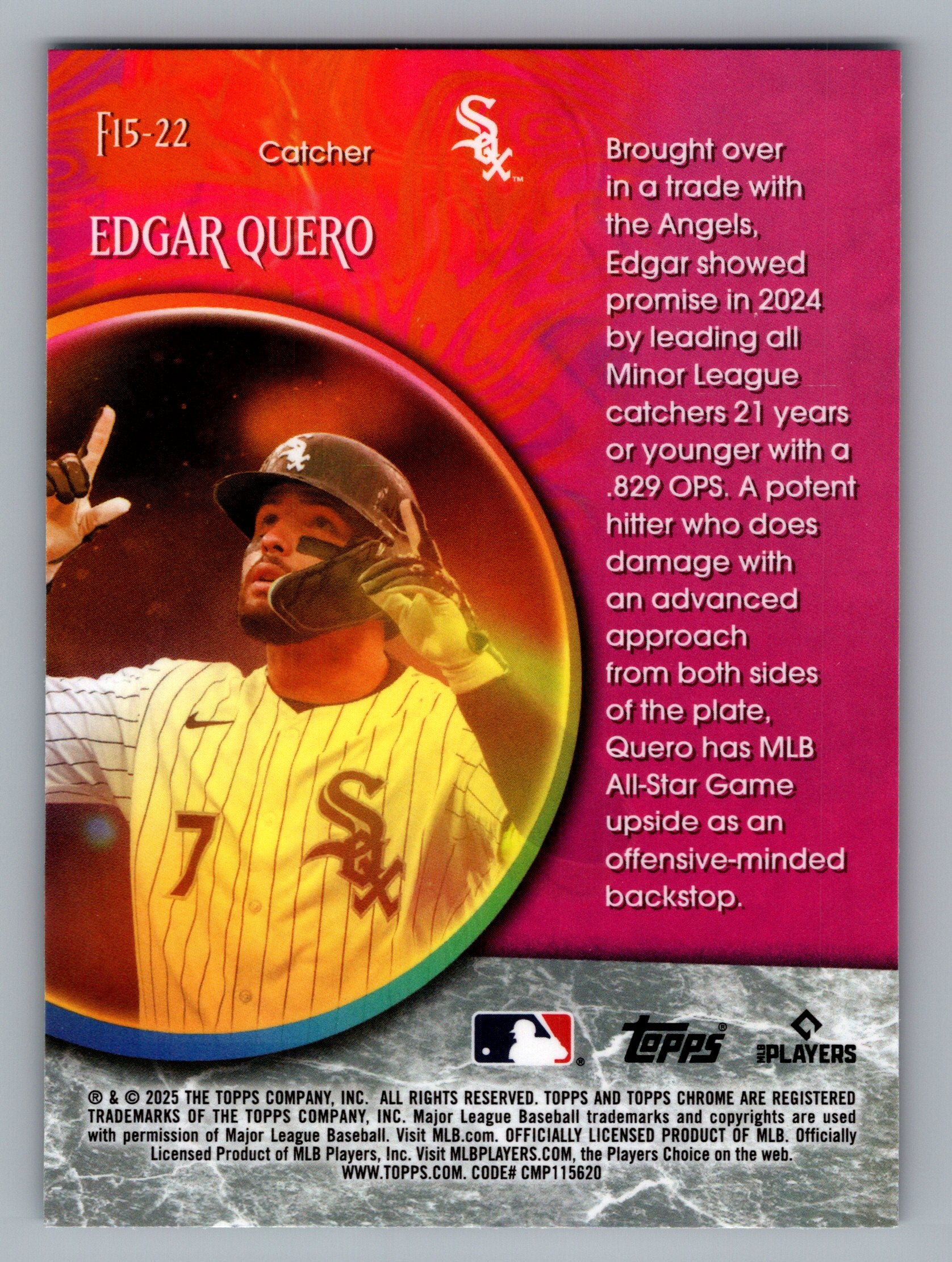 2025 Topps Chrome Update #F15-22 Edgar Quero Fortune 15