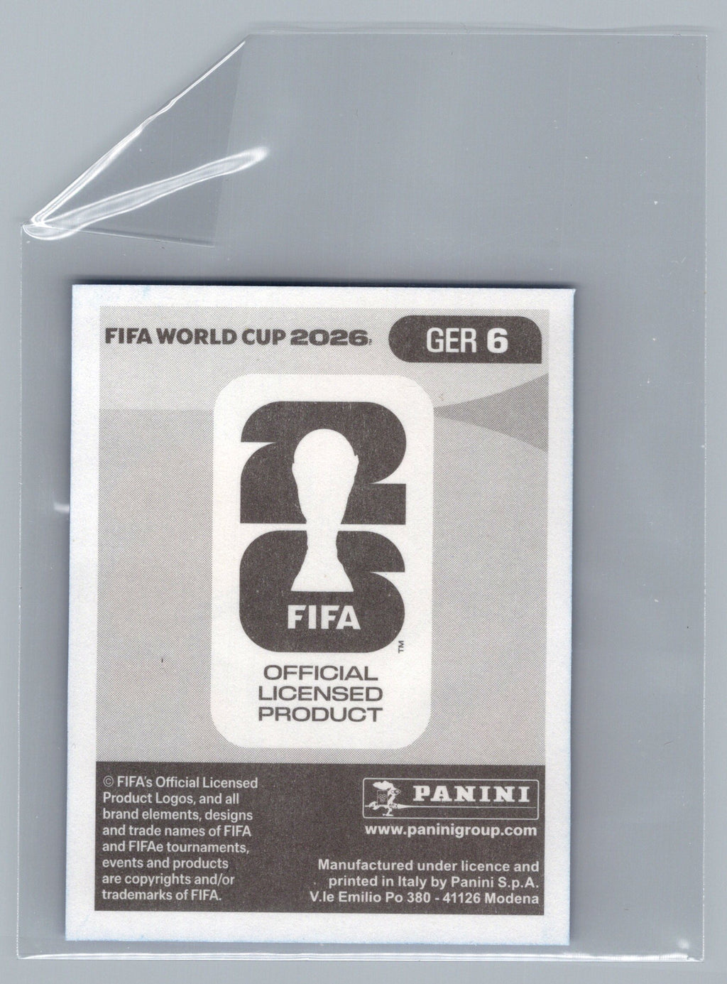 2026 Panini FIFA World Cup Stickers #GER6 Antonio Rüdiger