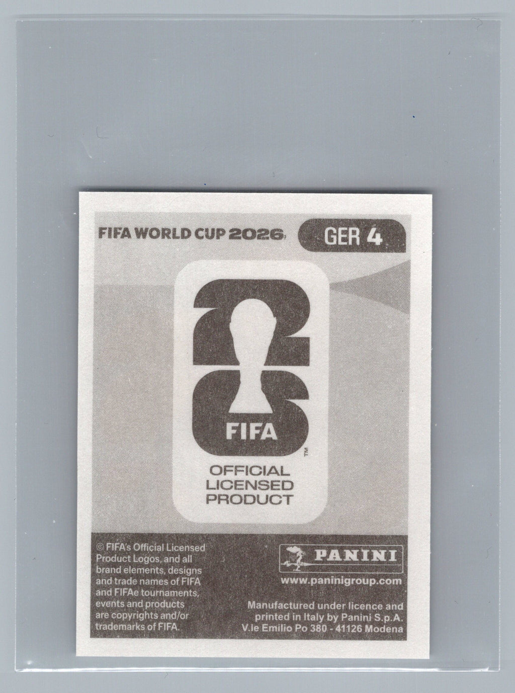 2026 Panini FIFA World Cup Stickers ("Printed in Italy" Back)* #GER4 David Raum