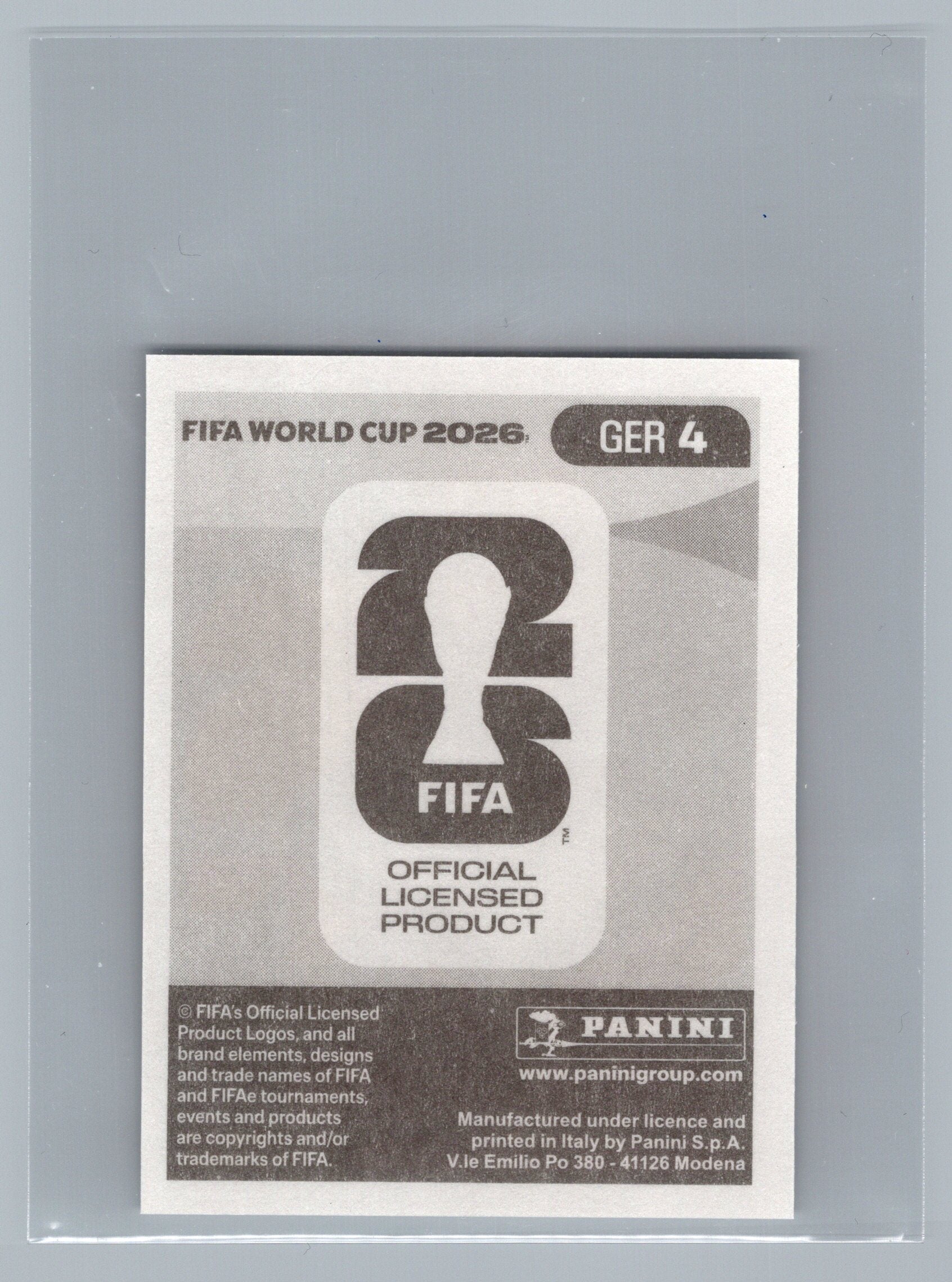 2026 Panini FIFA World Cup Stickers ("Printed in Italy" Back)* #GER4 David Raum