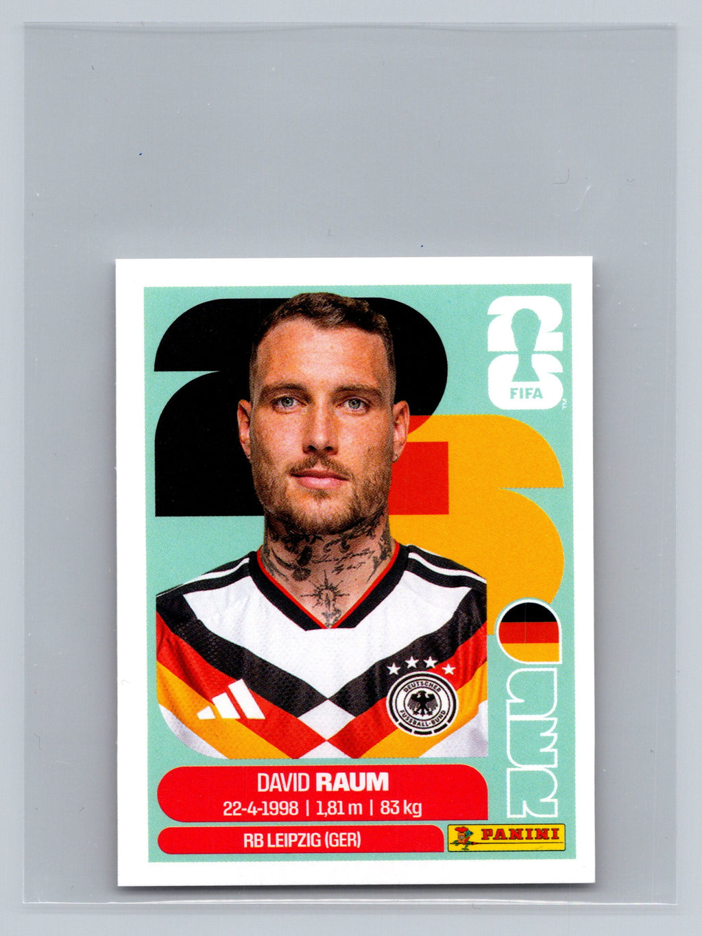 2026 Panini FIFA World Cup Stickers ("Printed in Italy" Back)* #GER4 David Raum