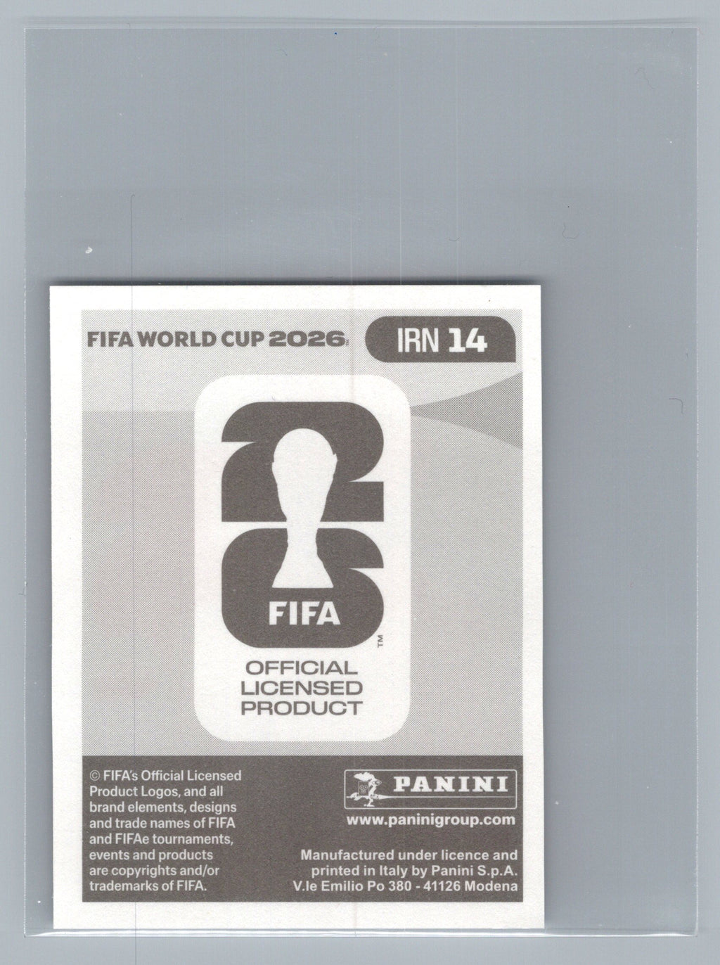 2026 Panini FIFA World Cup Stickers #IRN14 Omid Noorafkan IRN Iran