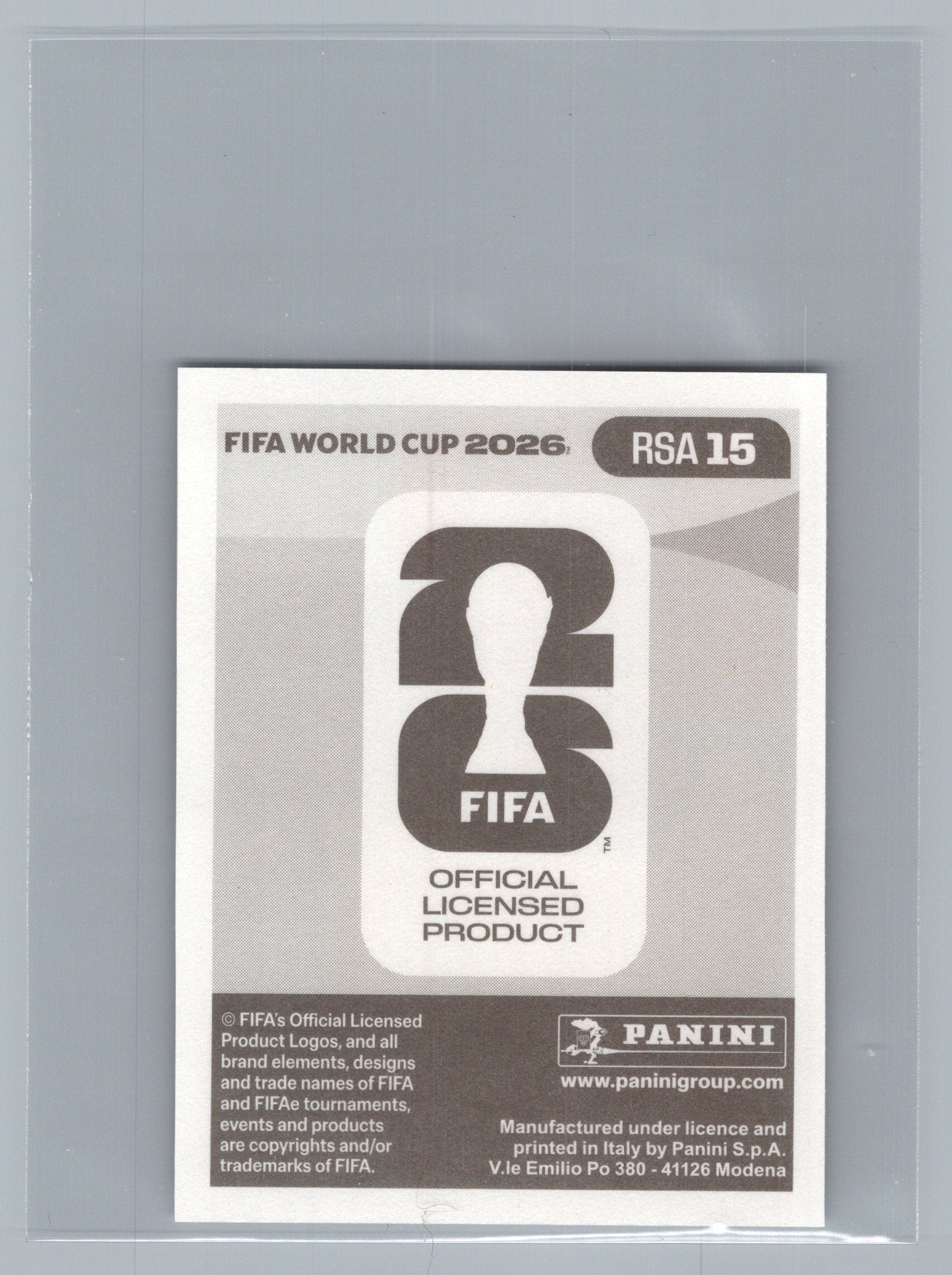2026 Panini FIFA World Cup Stickers #RSA15 Yaya Sithole RSA South Africa