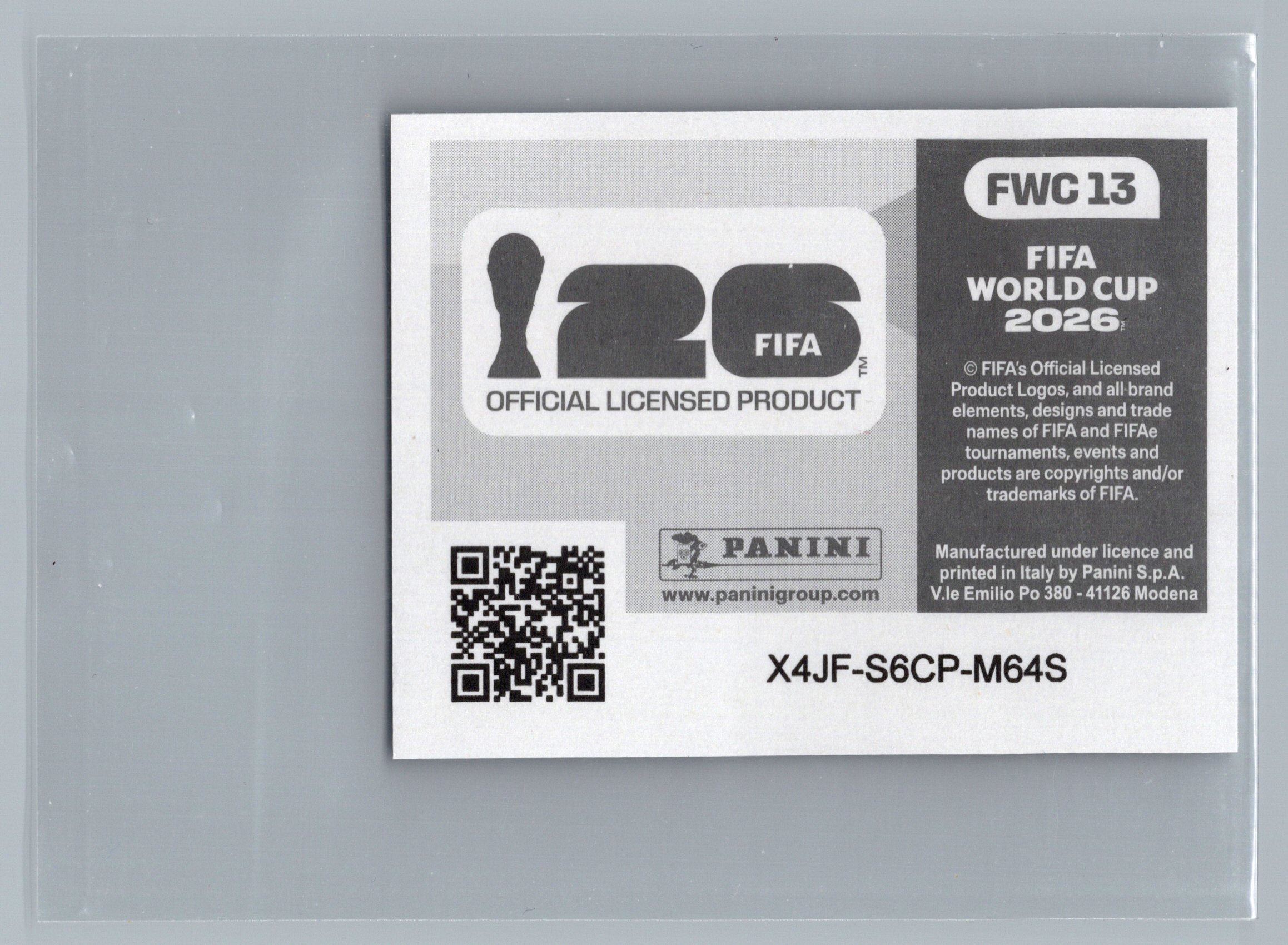 2026 Panini FIFA World Cup Stickers (#FWC13 1974 Champions FOIL,