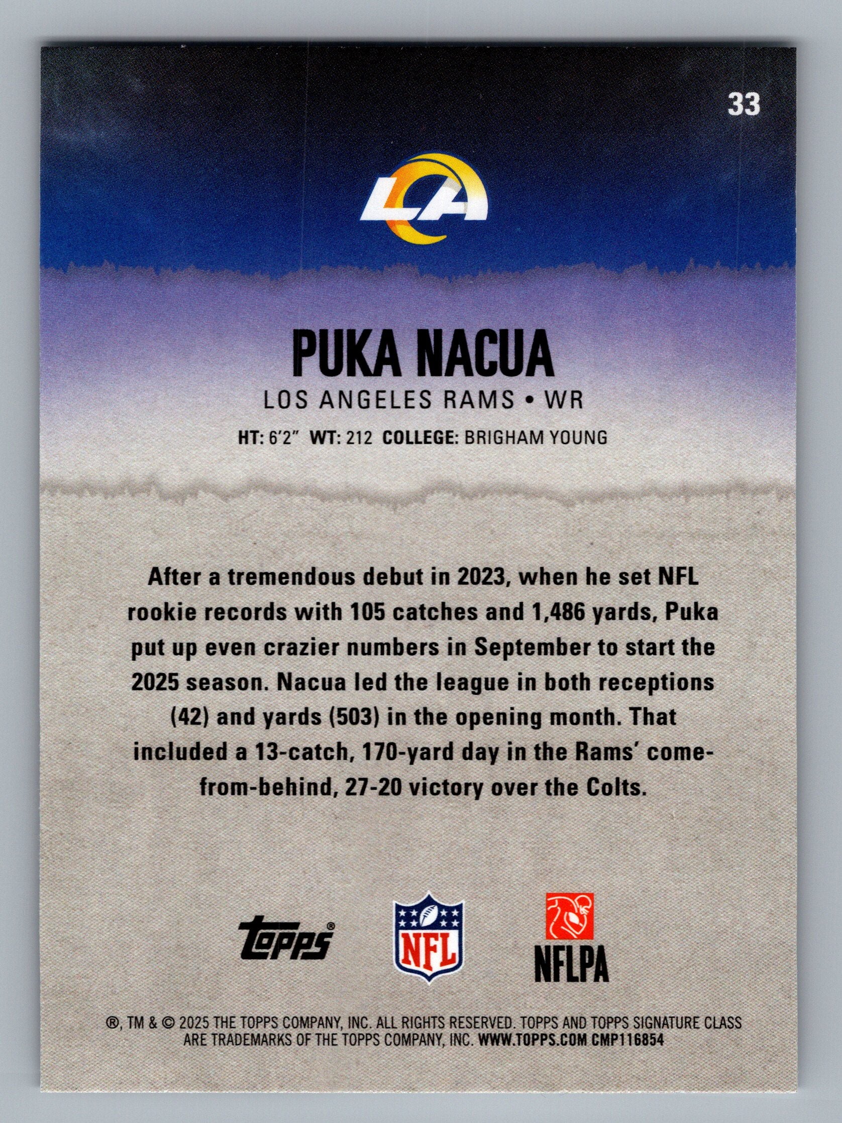 2025 Topps Signature Class #33 Puka Nacua