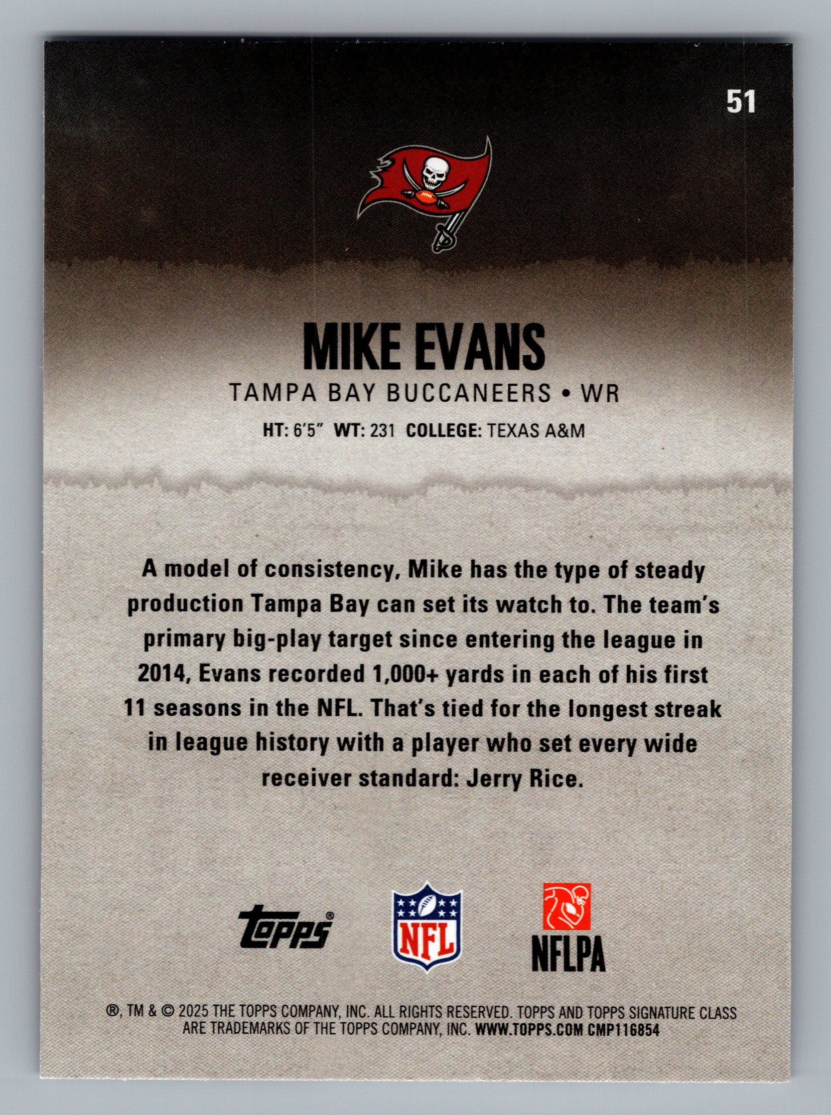 2025 Topps Signature Class #51 Mike Evans