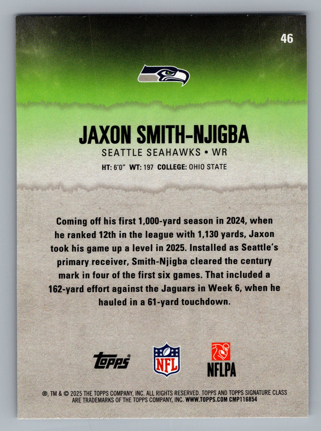 2025 Topps Signature Class #46 Jaxon Smith-Njigba