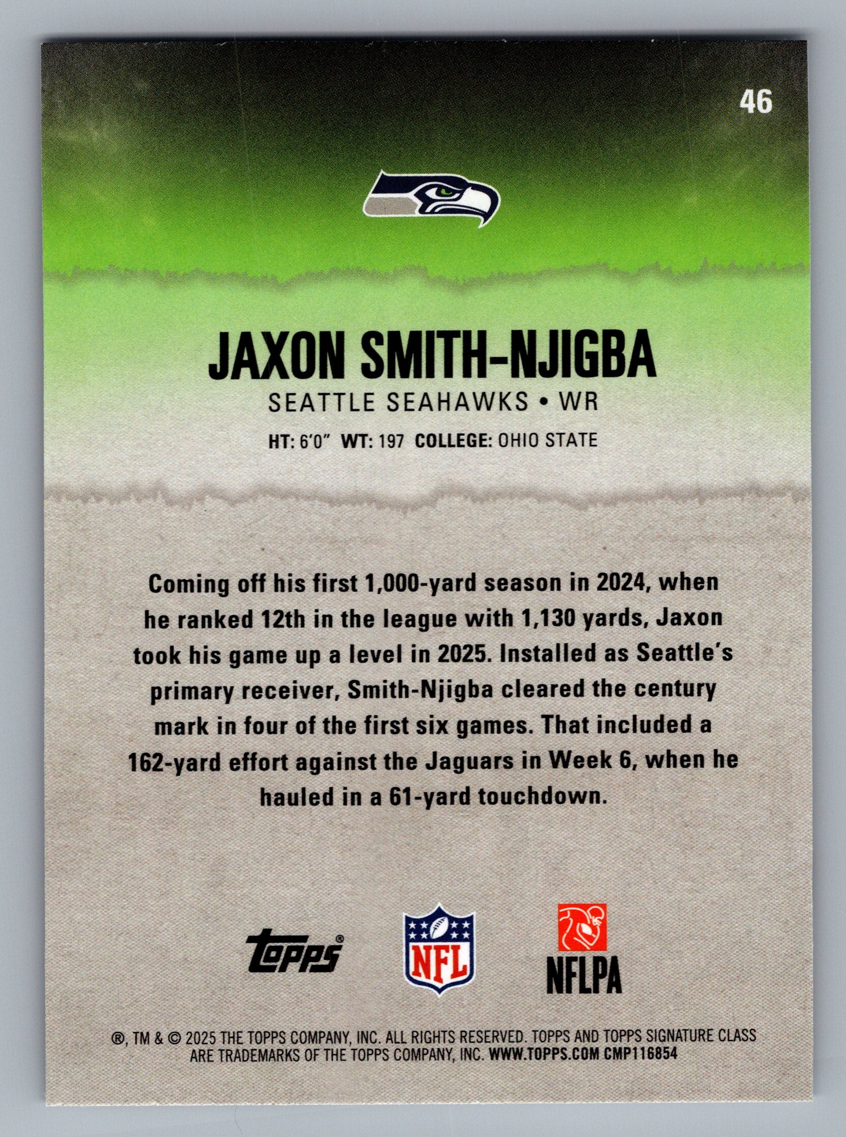 2025 Topps Signature Class #46 Jaxon Smith-Njigba
