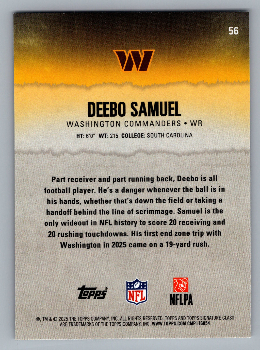2025 Topps Signature Class #56 Deebo Samuel