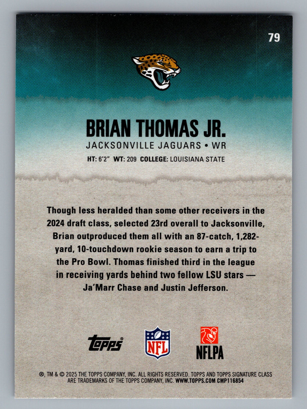 2025 Topps Signature Class #79 Brian Thomas Jr.