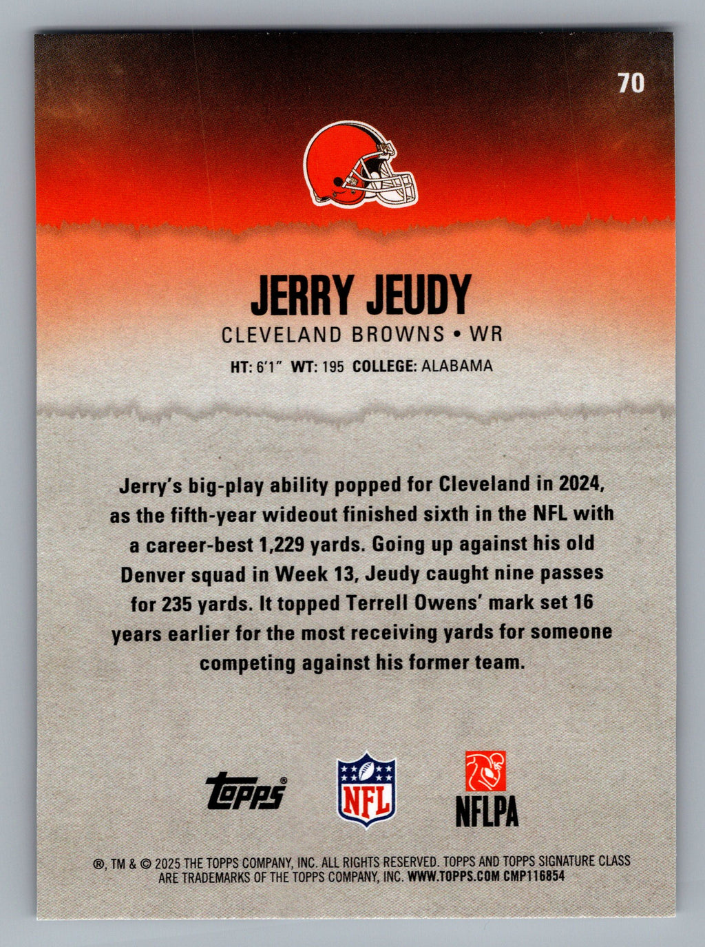 2025 Topps Signature Class #70 Jerry Jeudy
