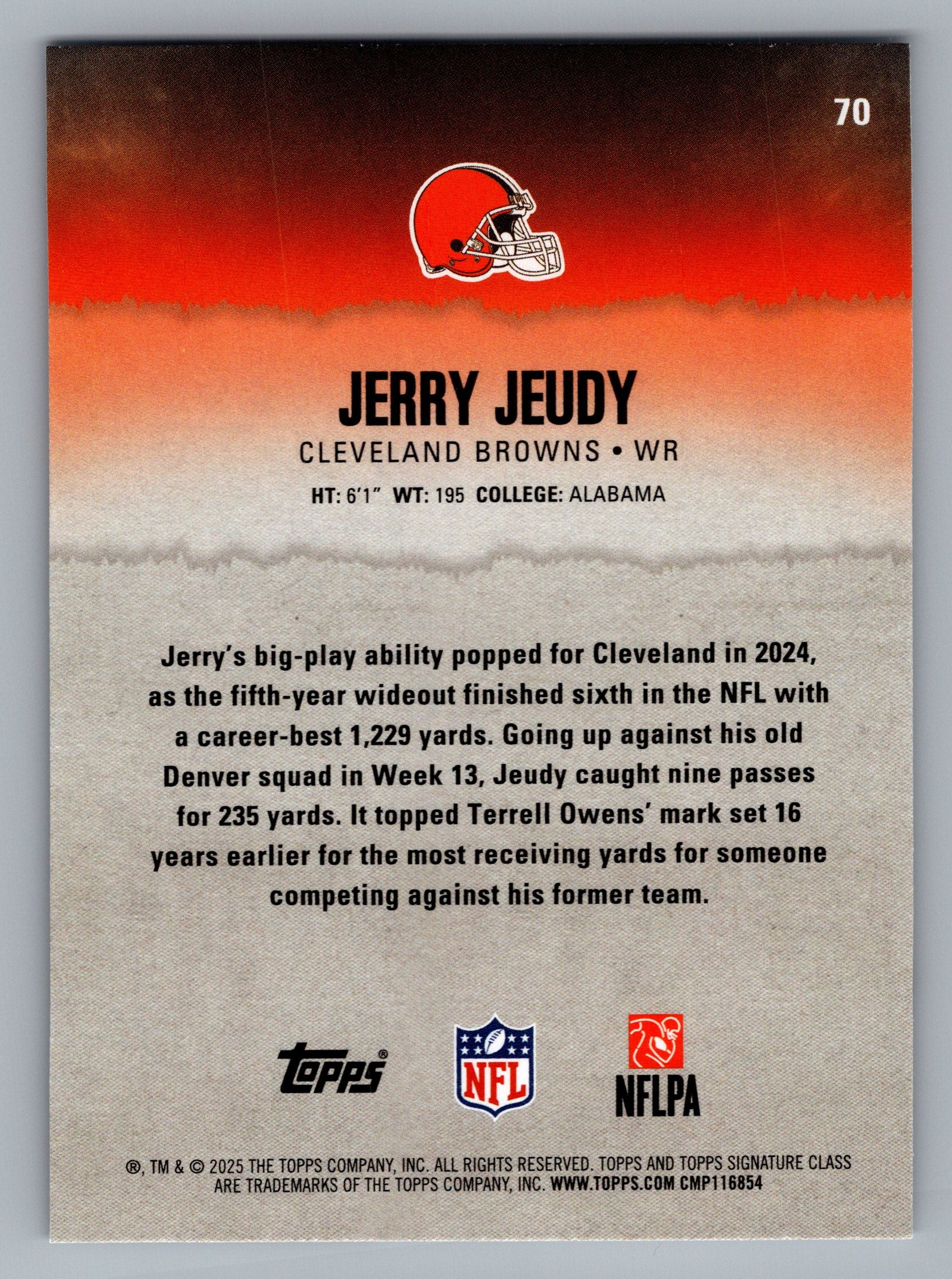 2025 Topps Signature Class #70 Jerry Jeudy