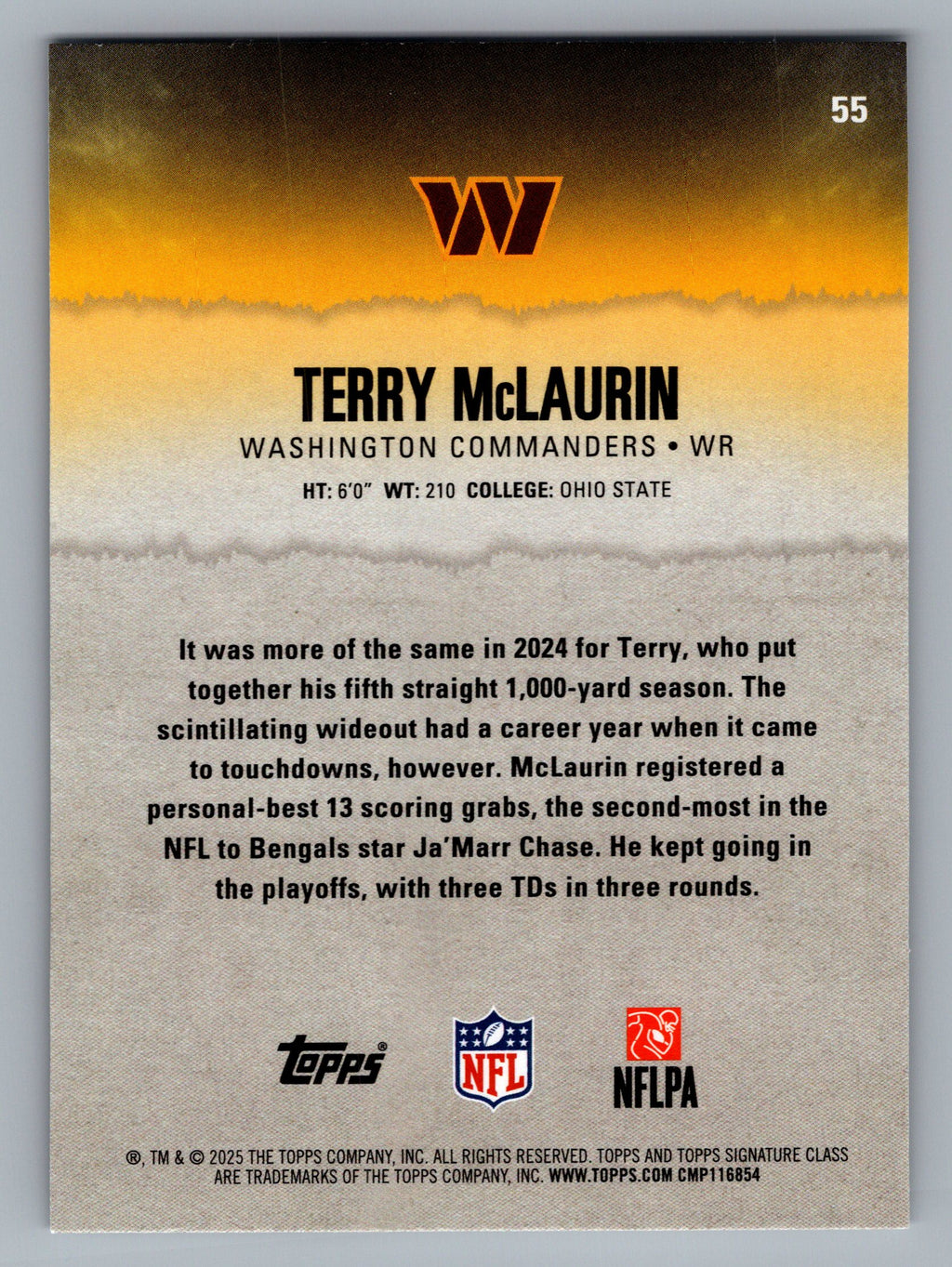 2025 Topps Signature Class #55 Terry McLaurin