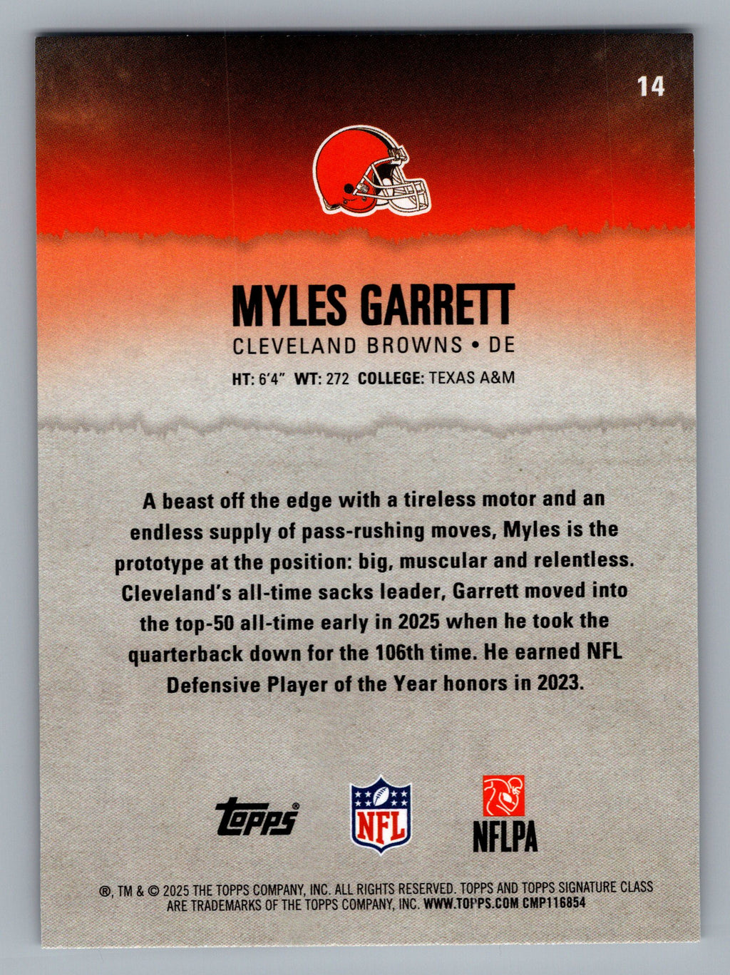 2025 Topps Signature Class #14 Myles Garrett
