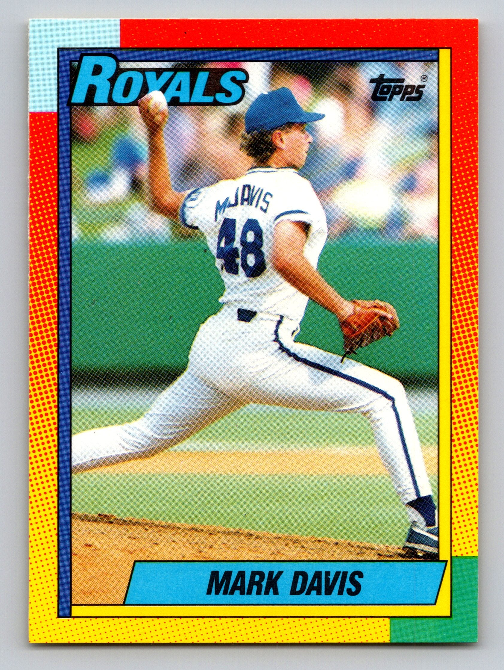 1990 Topps Traded #24T Mark Davis Gray Card Stock (Pack Version)