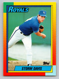 1990 Topps Traded #25T Storm Davis Gray Card Stock (Pack Version)