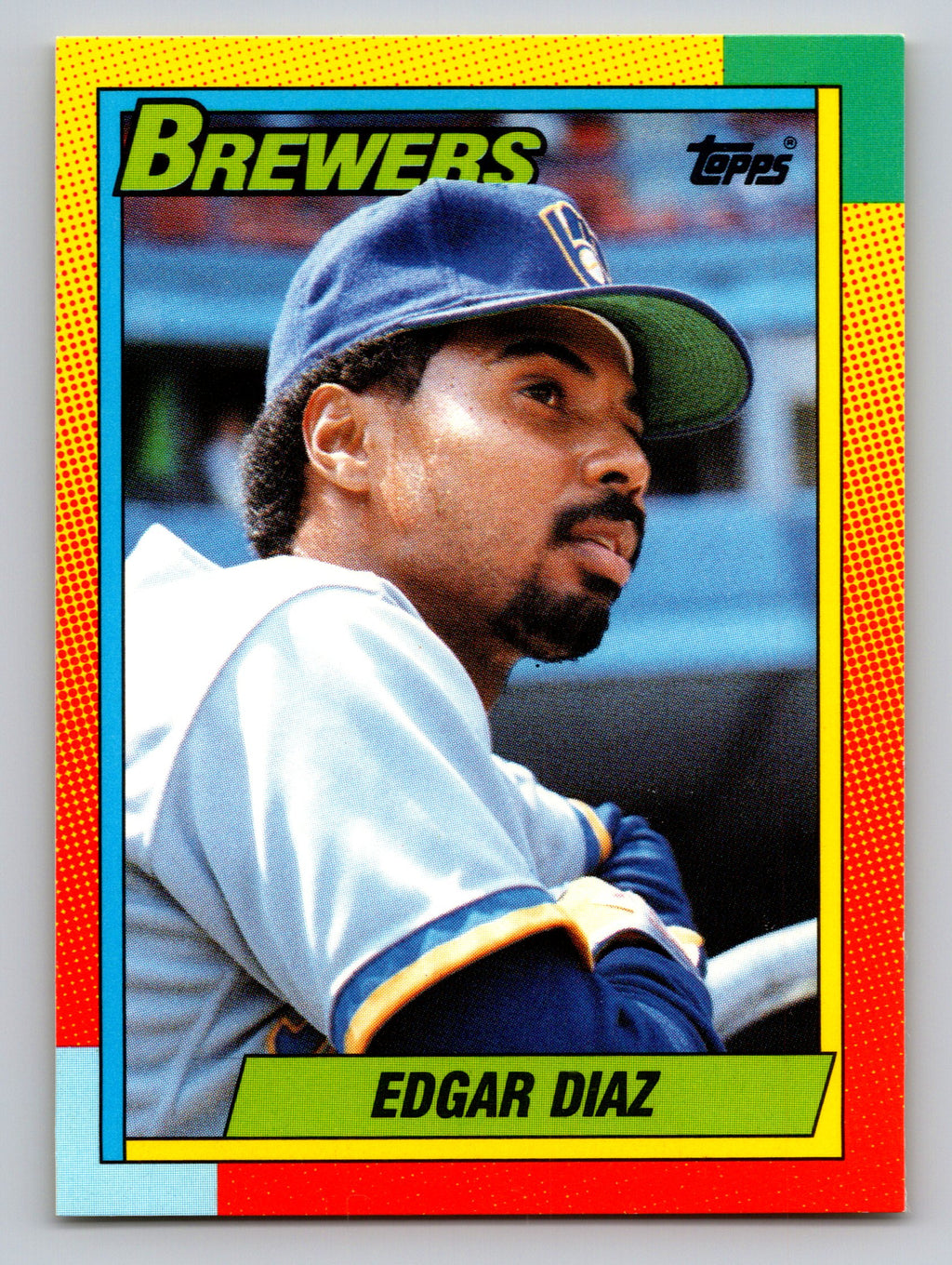 1990 Topps Traded #26T Edgar Diaz Gray Card Stock (Pack Version)