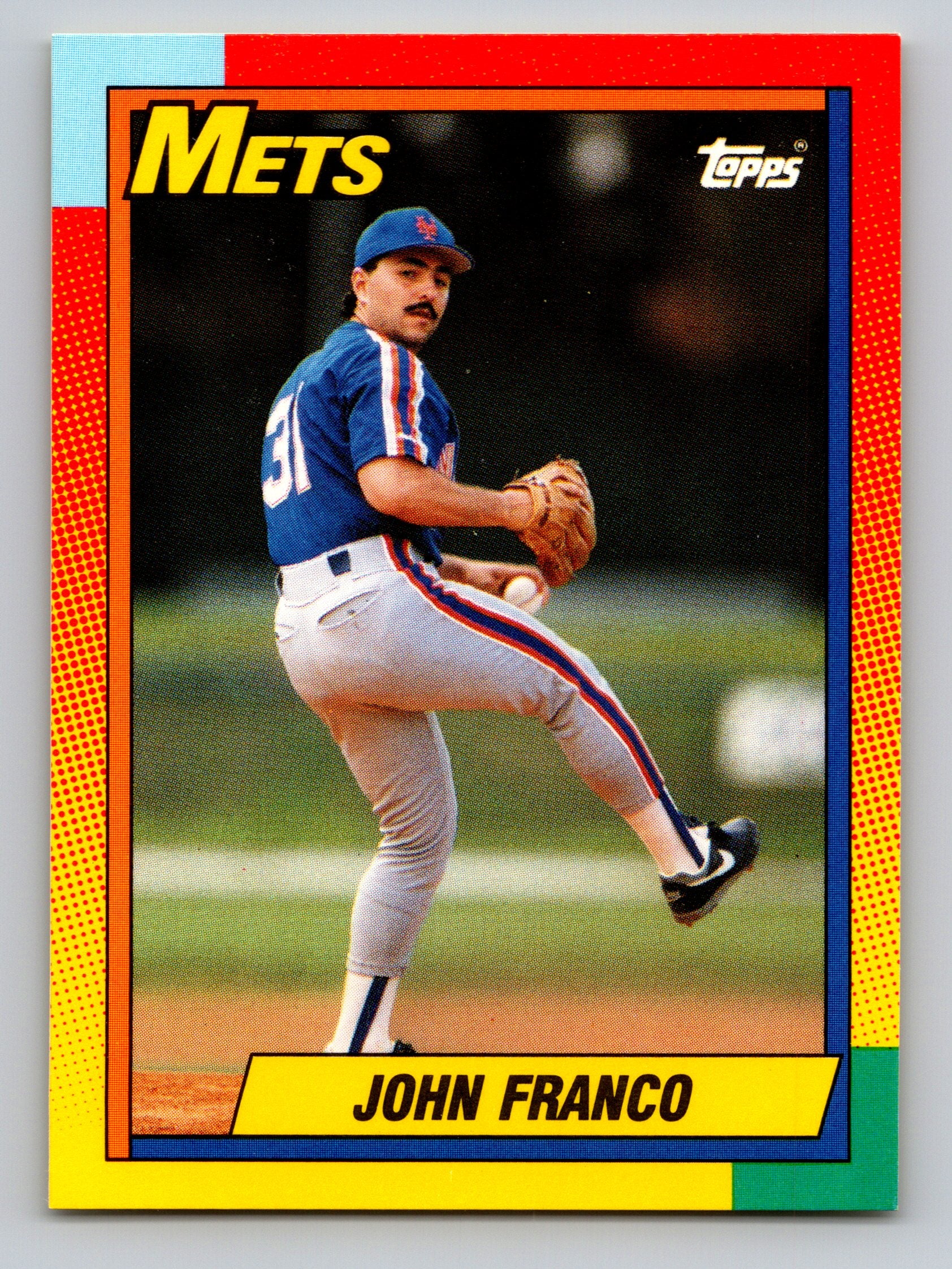 1990 Topps Traded #32T John Franco Gray Card Stock (Pack Version)