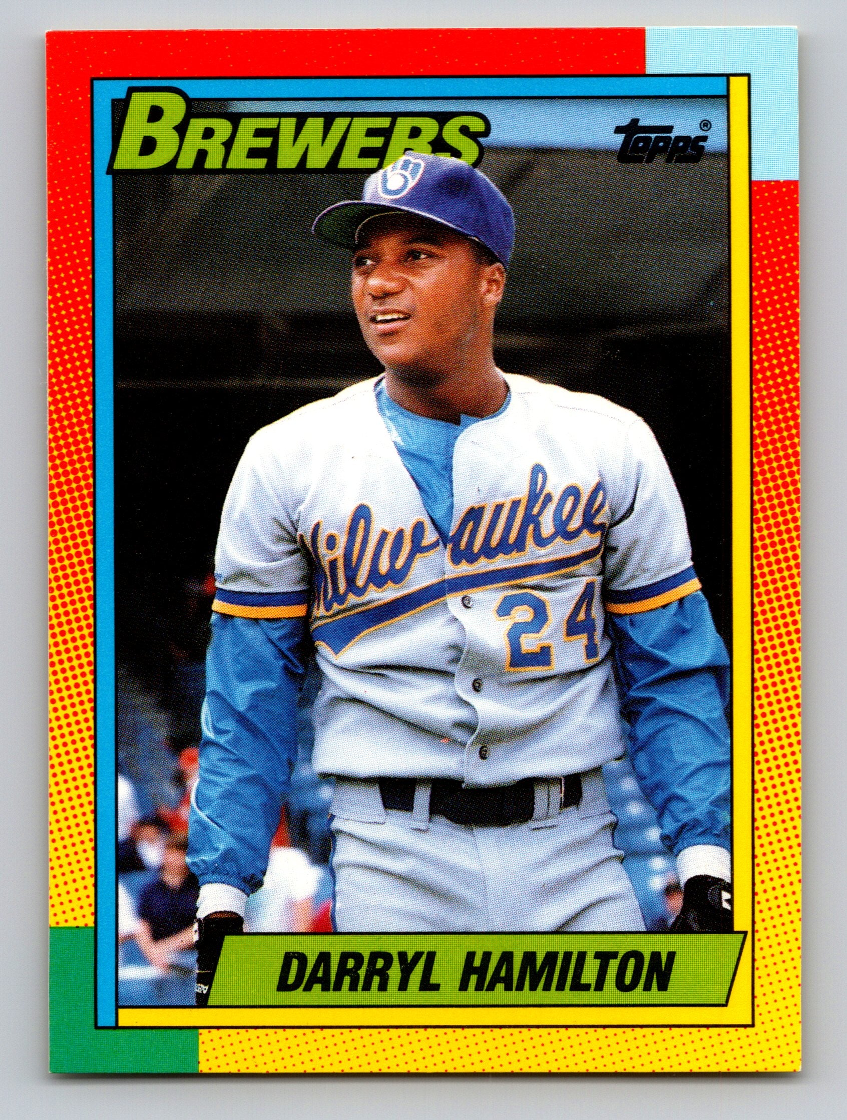 1990 Topps Traded #35T Darryl Hamilton Gray Card Stock (Pack Version)