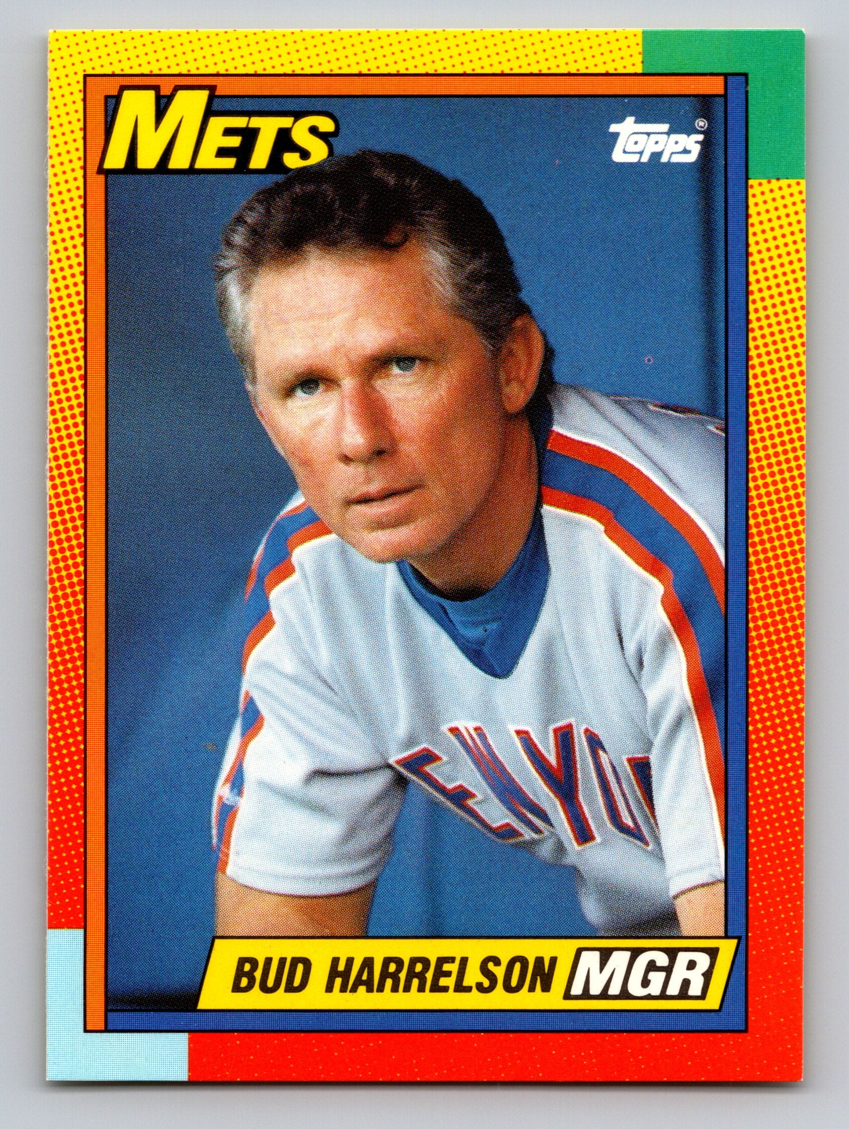 1990 Topps Traded #37T Bud Harrelson Gray Card Stock (Pack Version)