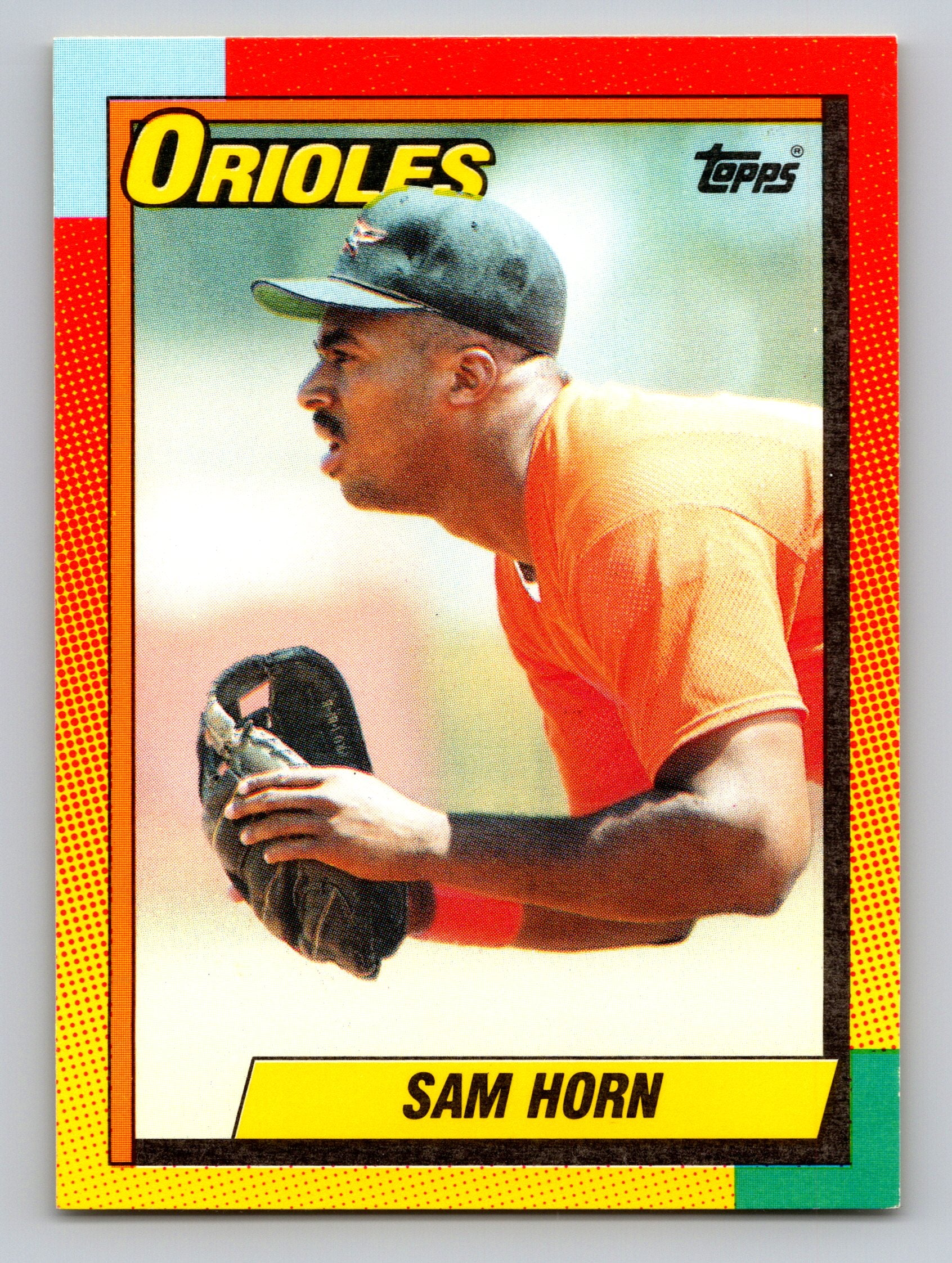 1990 Topps Traded #42T Sam Horn Gray Card Stock (Pack Version)