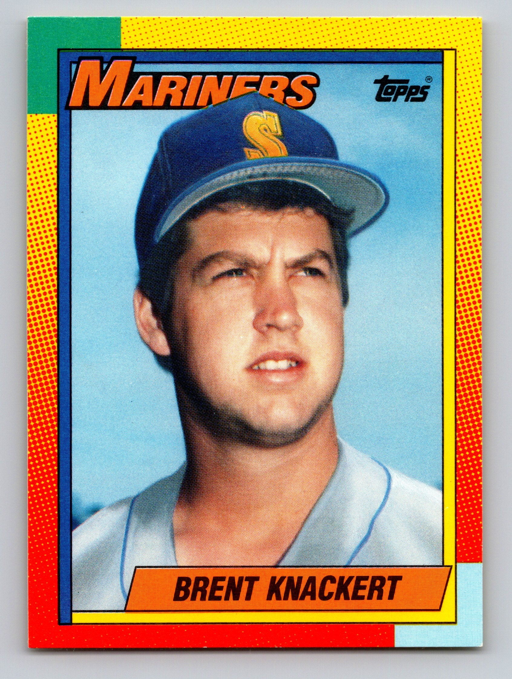 1990 Topps Traded #52T Brent Knackert Gray Card Stock (Pack Version)