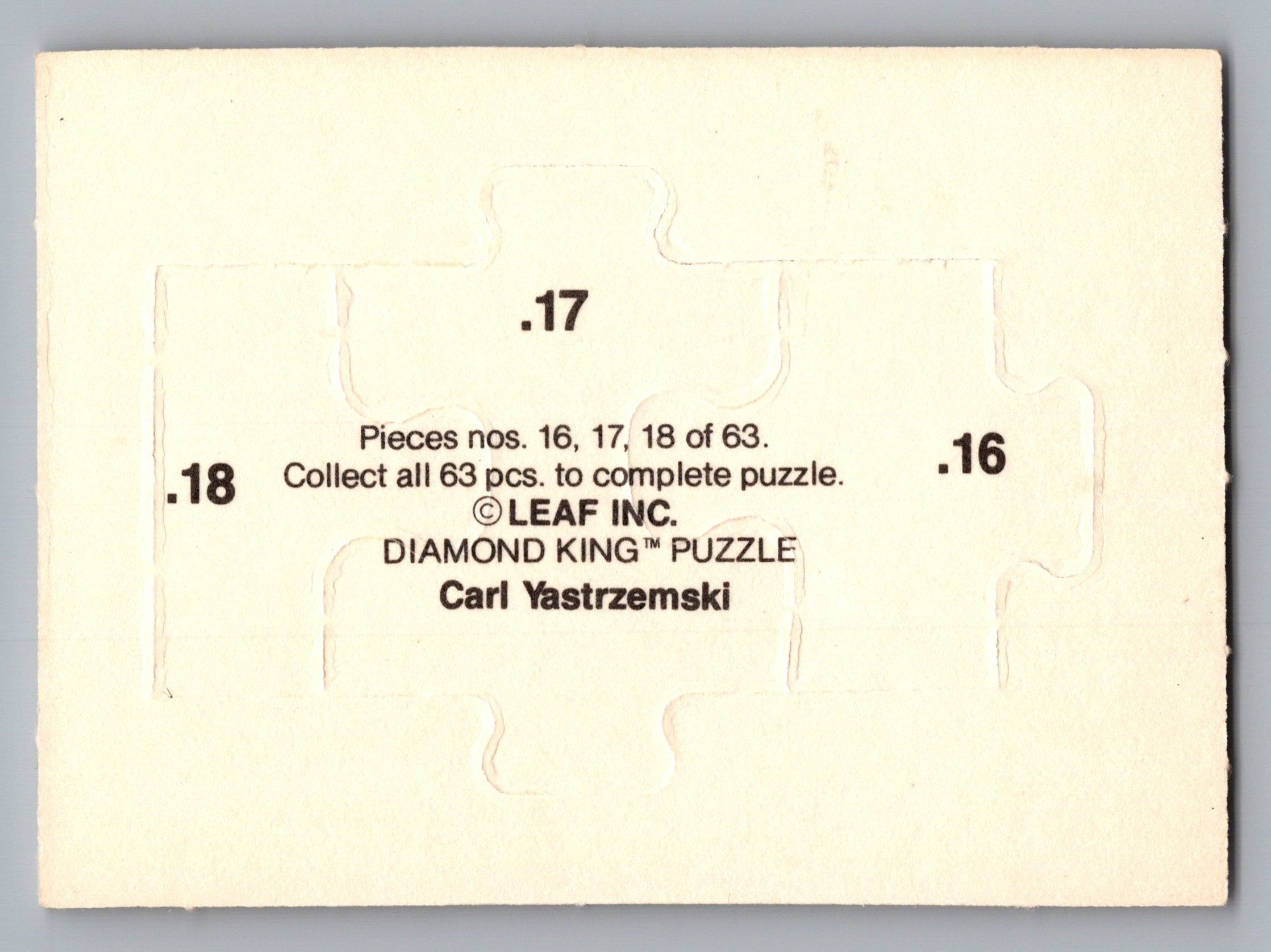 1990 Donruss #16-18 Carl Yastrzemski Carl Yastrzemski Puzzle