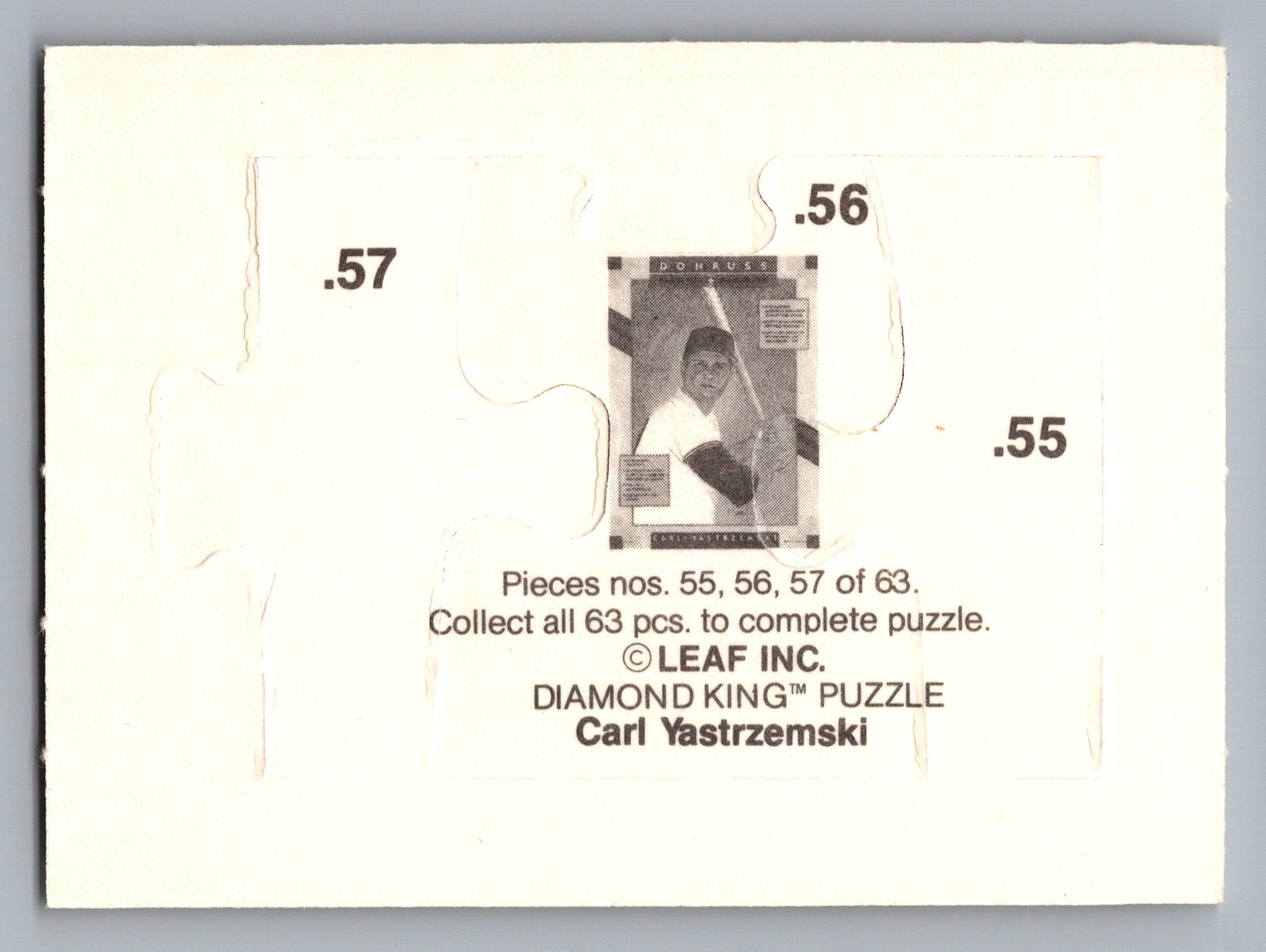 1990 Donruss #55-57b Carl Yastrzemski Carl Yastrzemski Puzzle