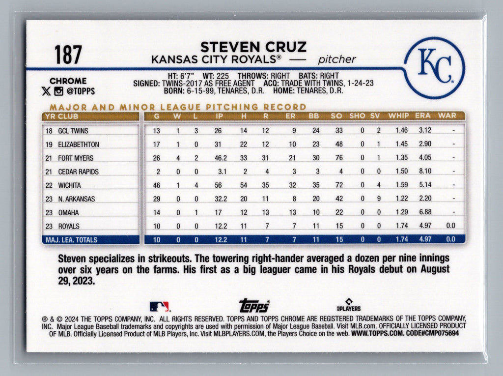 2024 Topps Chrome #187 Steven Cruz