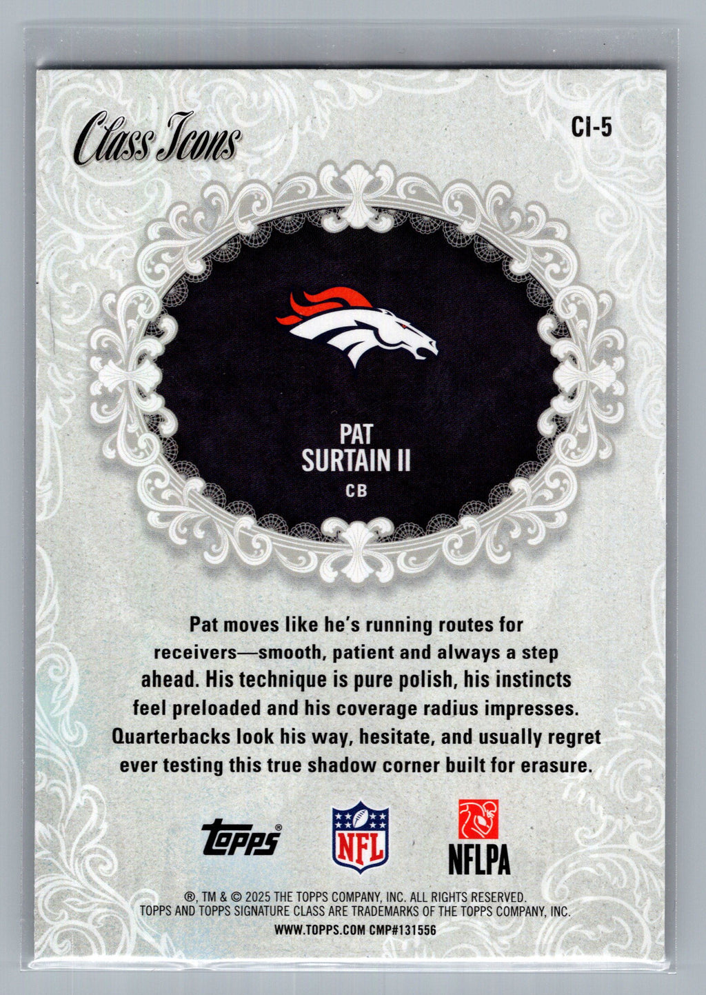 2025 Topps Signature Class #CI-5 Patrick Surtain II Class Icons