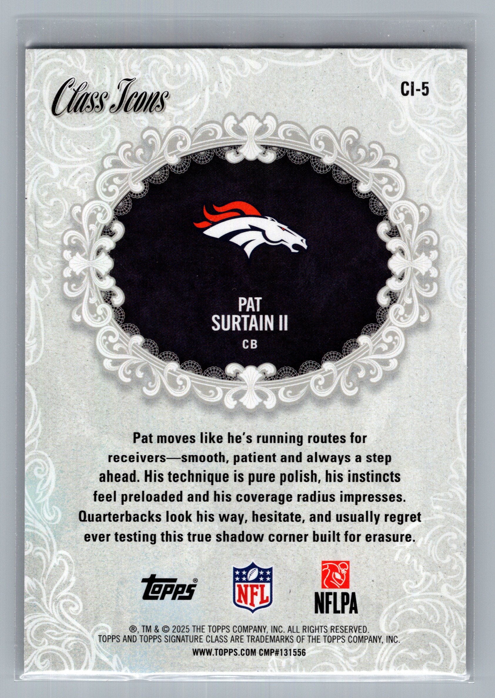2025 Topps Signature Class #CI-5 Patrick Surtain II Class Icons