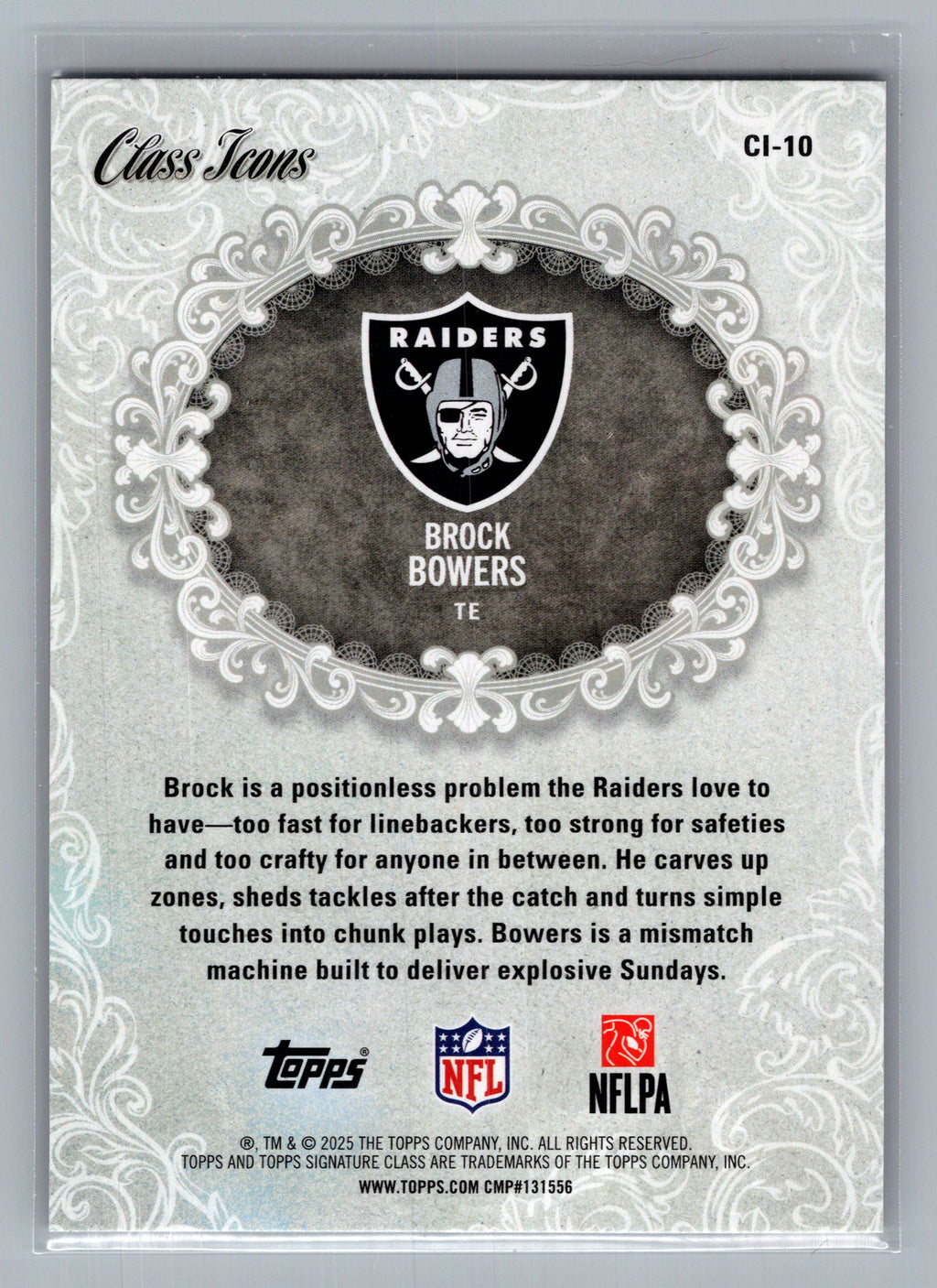 2025 Topps Signature Class #CI-10 Brock Bowers Class Icons Magenta #/250