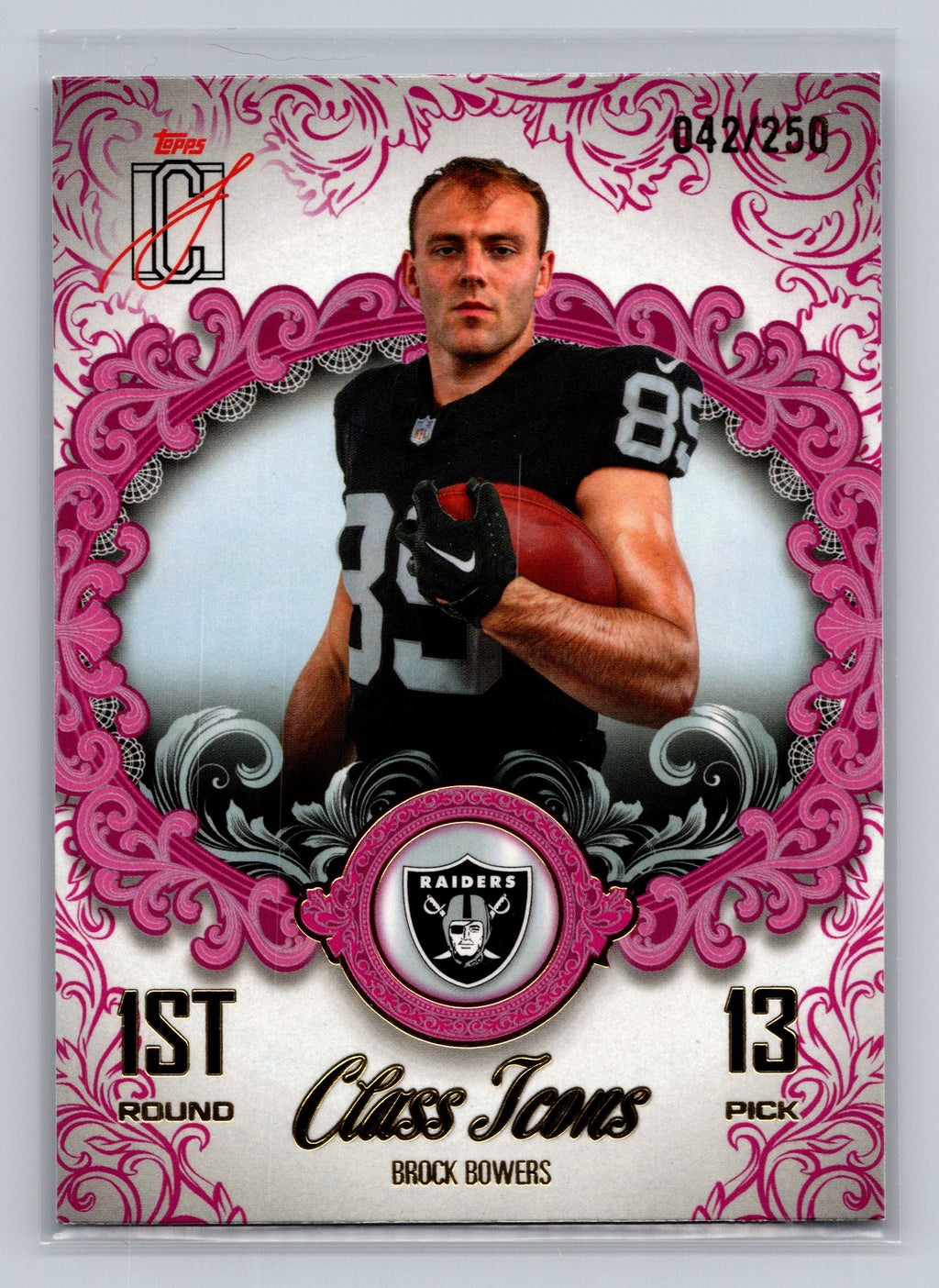 2025 Topps Signature Class #CI-10 Brock Bowers Class Icons Magenta #/250