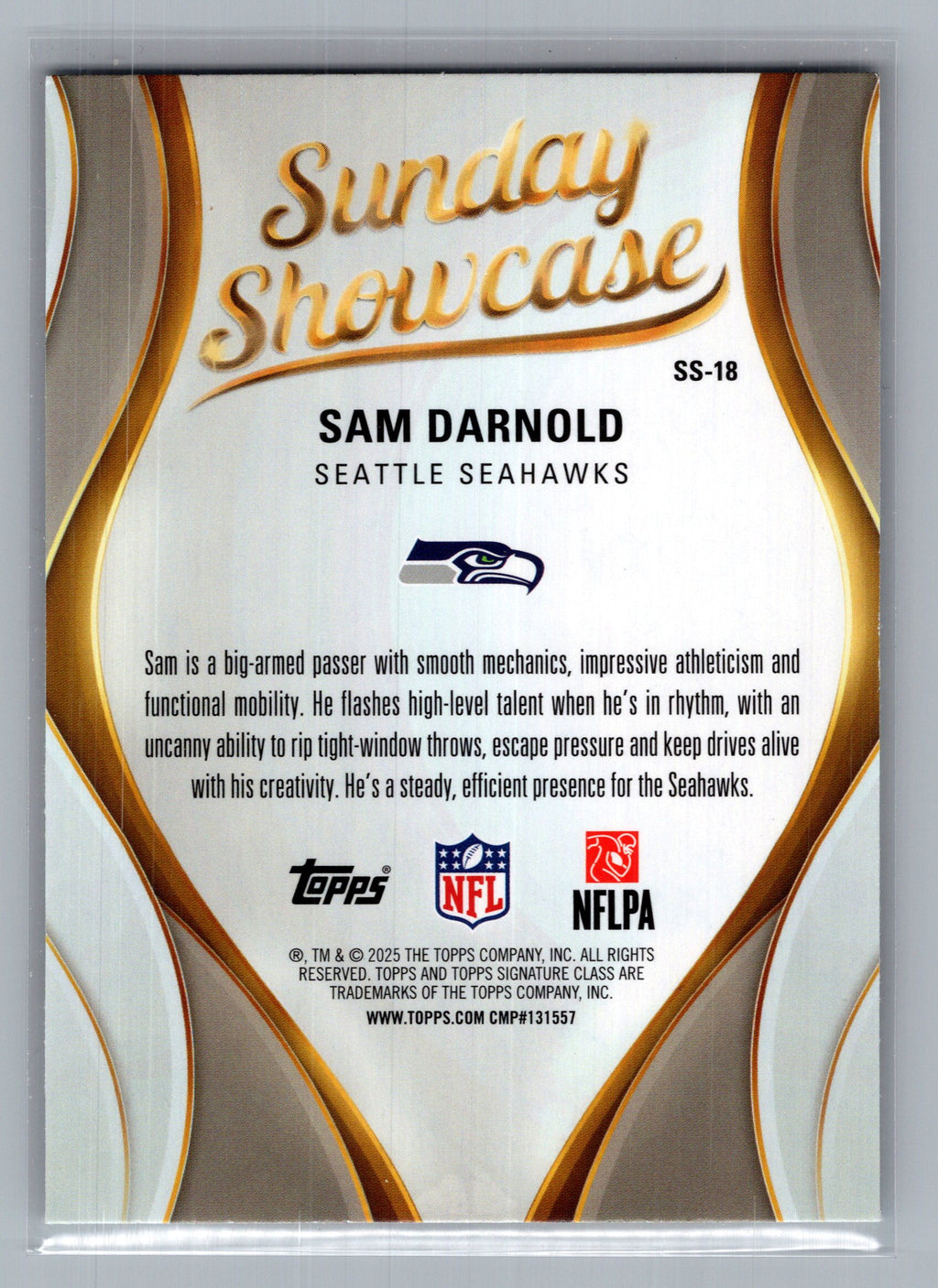 2025 Topps Signature Class #SS-18 Sam Darnold Sunday Showcase