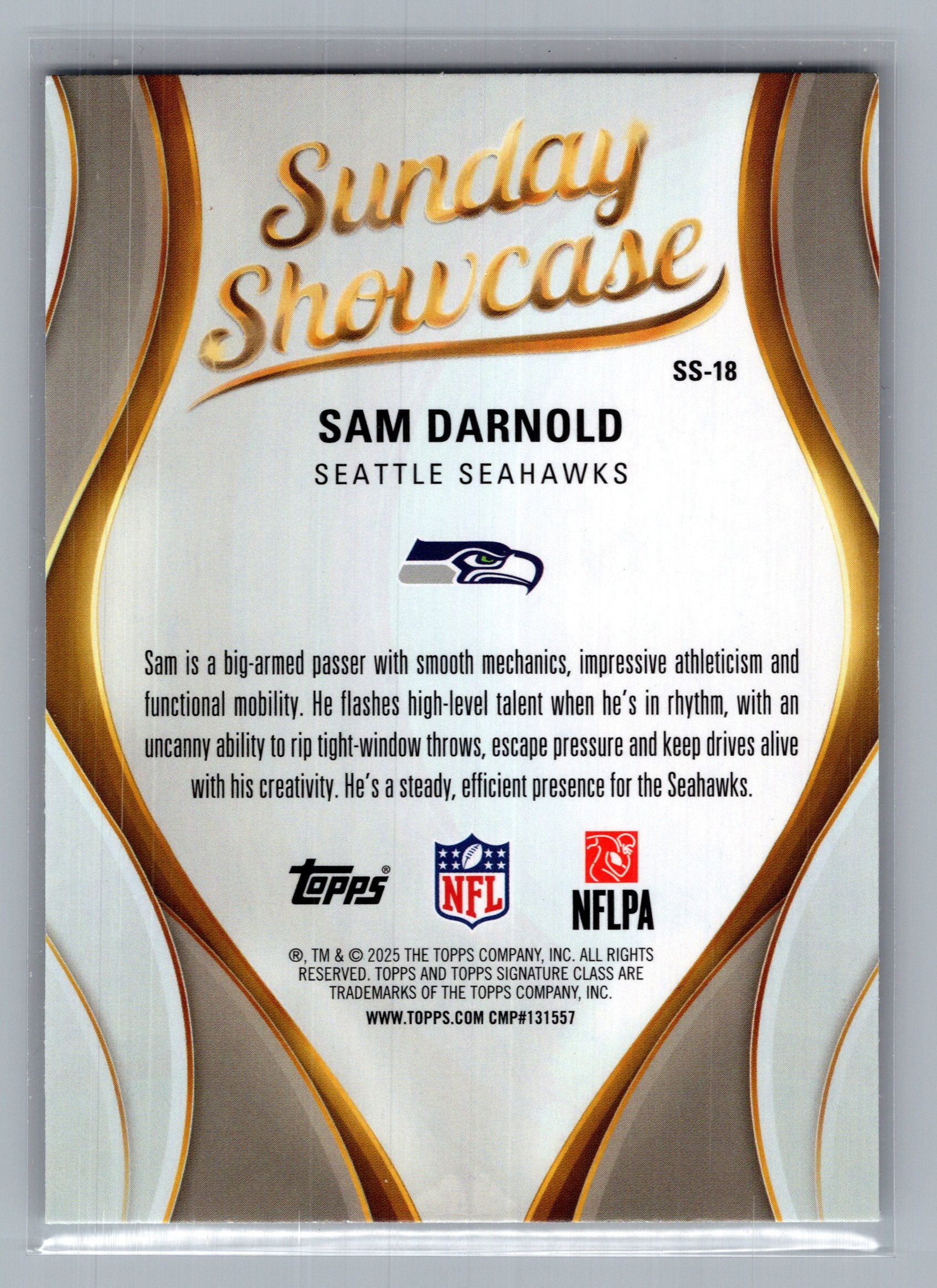 2025 Topps Signature Class #SS-18 Sam Darnold Sunday Showcase